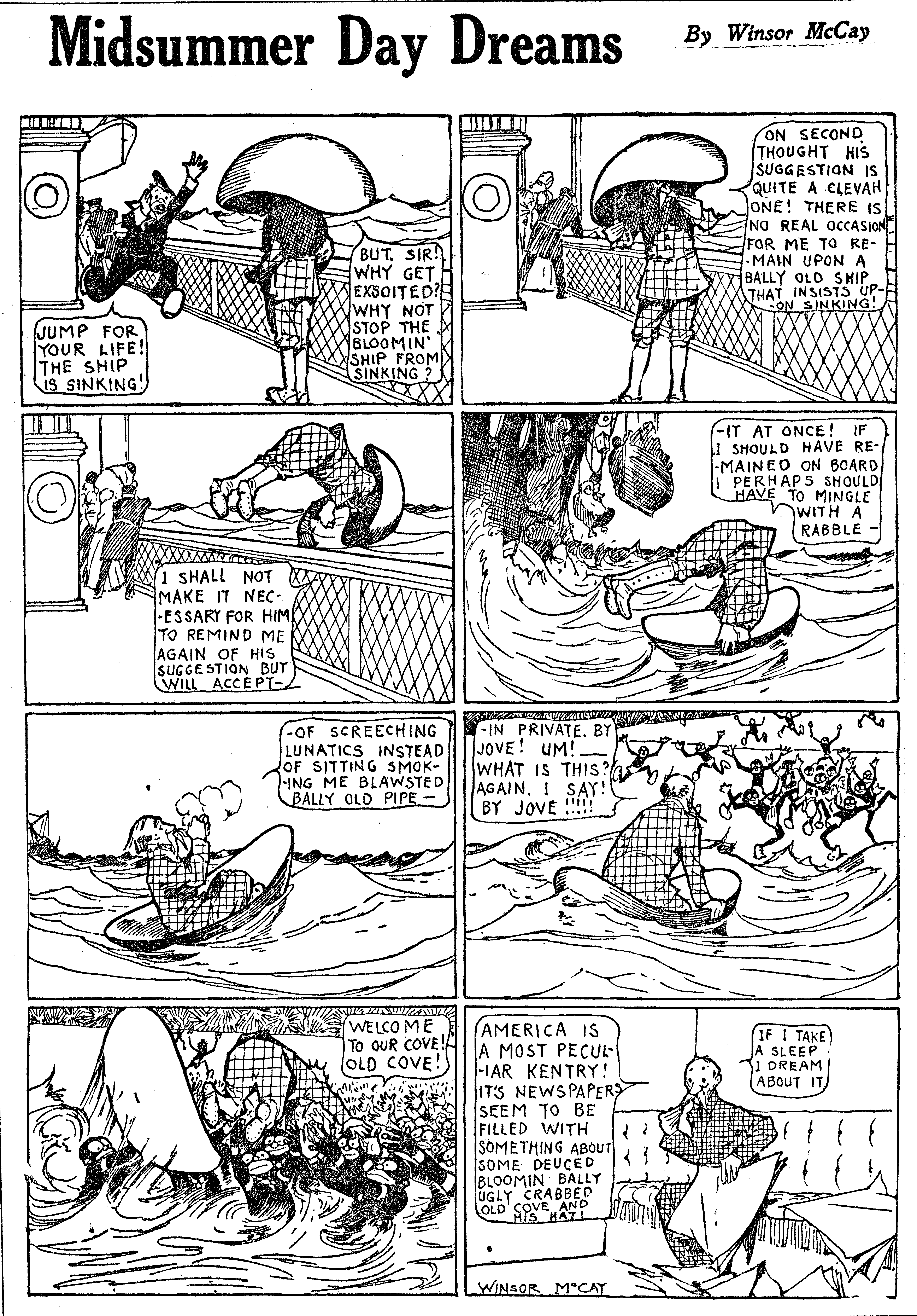 Dream of the Rarebit Fiend, strip 635 of 820. Winsor McCay (1904–1913), public domain. Scan: Internet Archive.