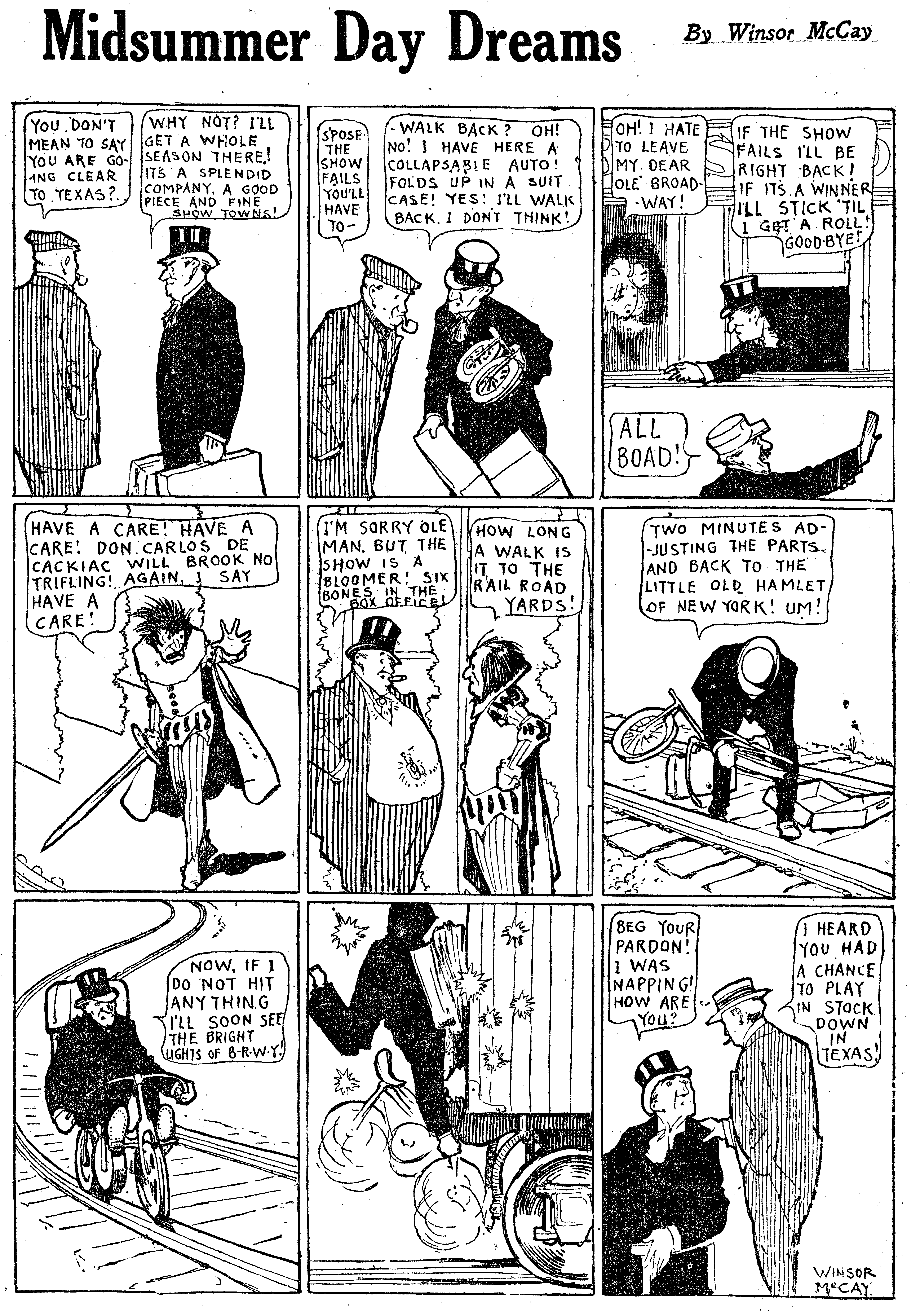 Dream of the Rarebit Fiend, strip 639 of 820. Winsor McCay (1904–1913), public domain. Scan: Internet Archive.