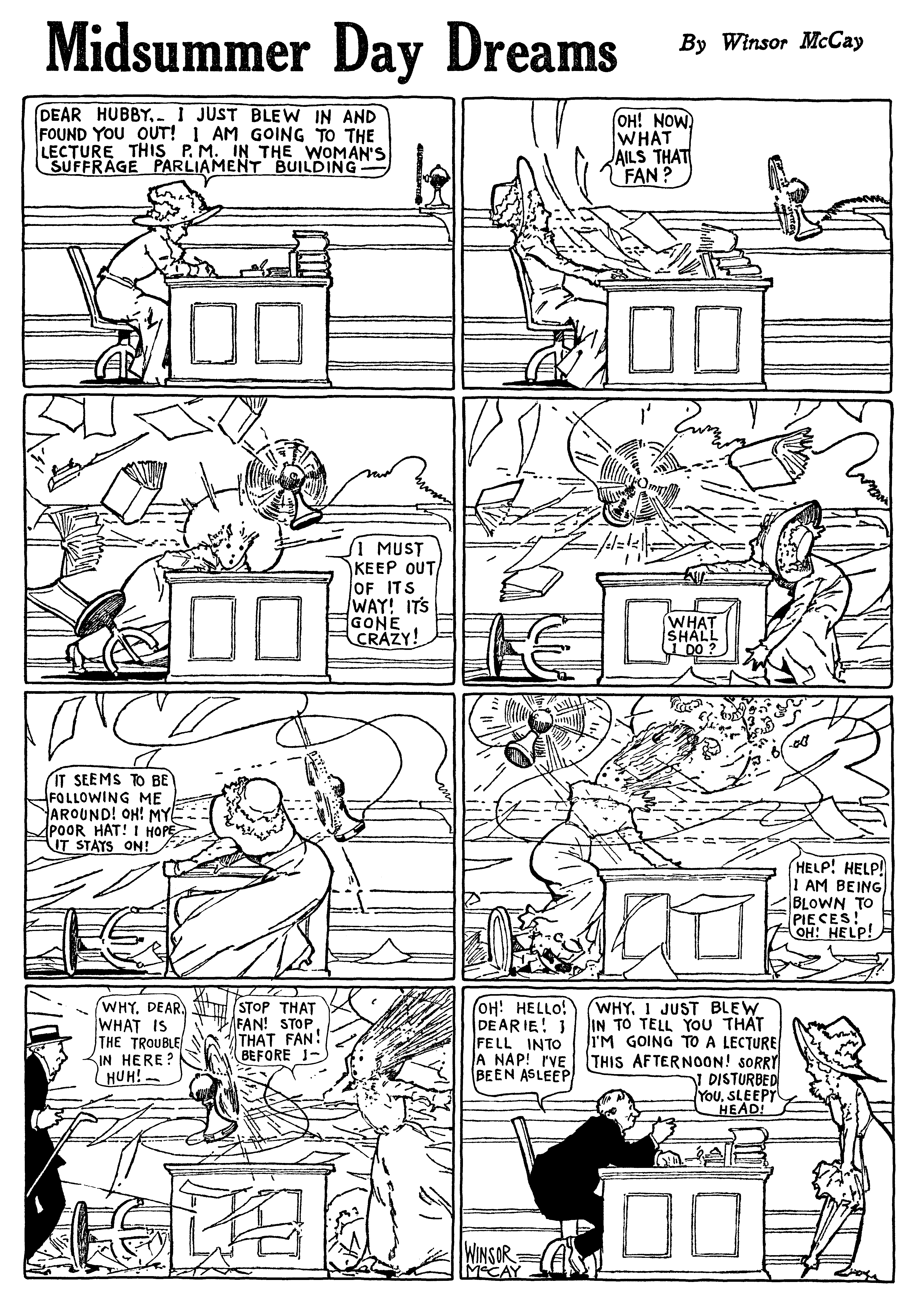 Dream of the Rarebit Fiend, strip 641 of 820. Winsor McCay (1904–1913), public domain. Scan: Internet Archive.