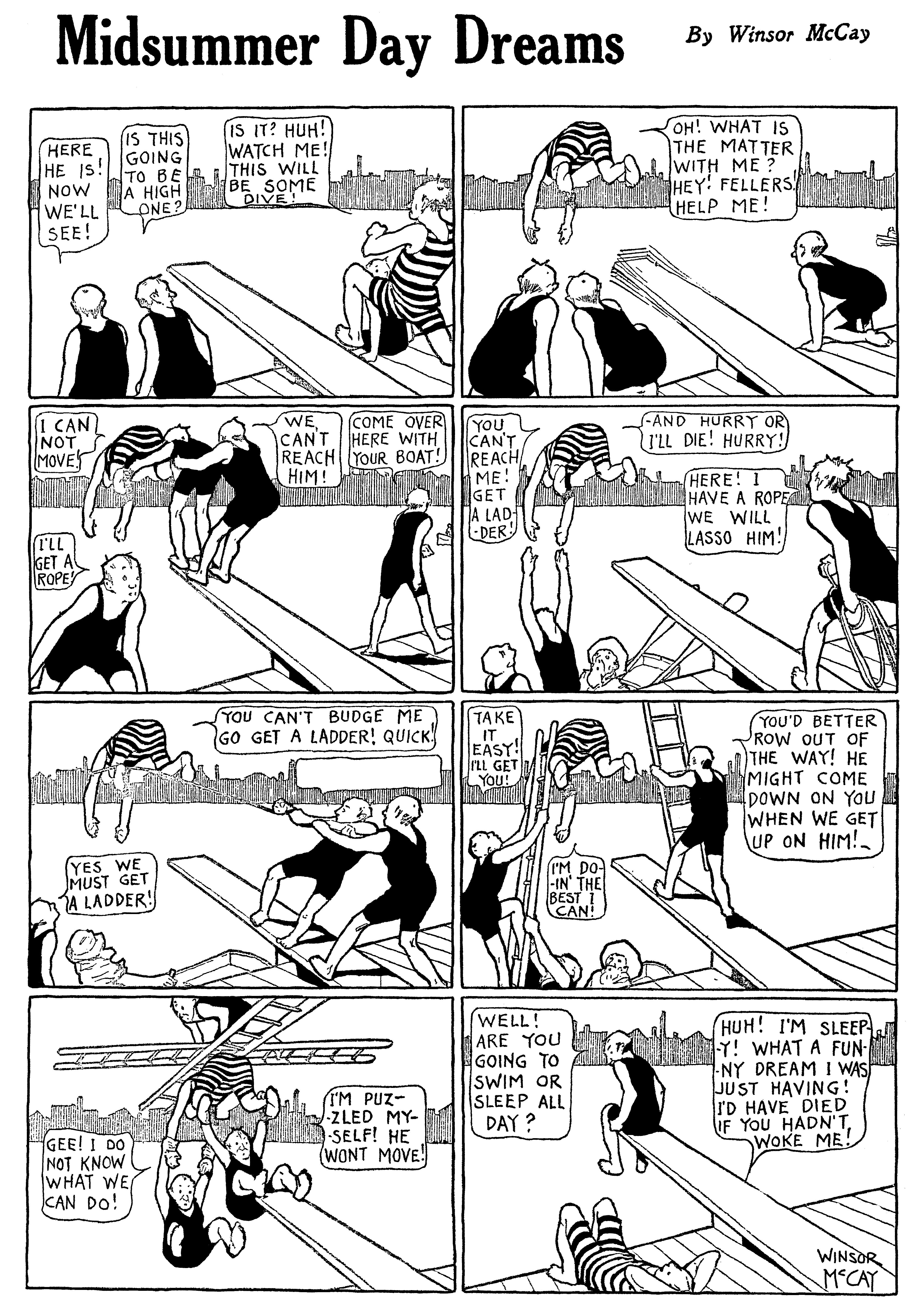 Dream of the Rarebit Fiend, strip 644 of 820. Winsor McCay (1904–1913), public domain. Scan: Internet Archive.