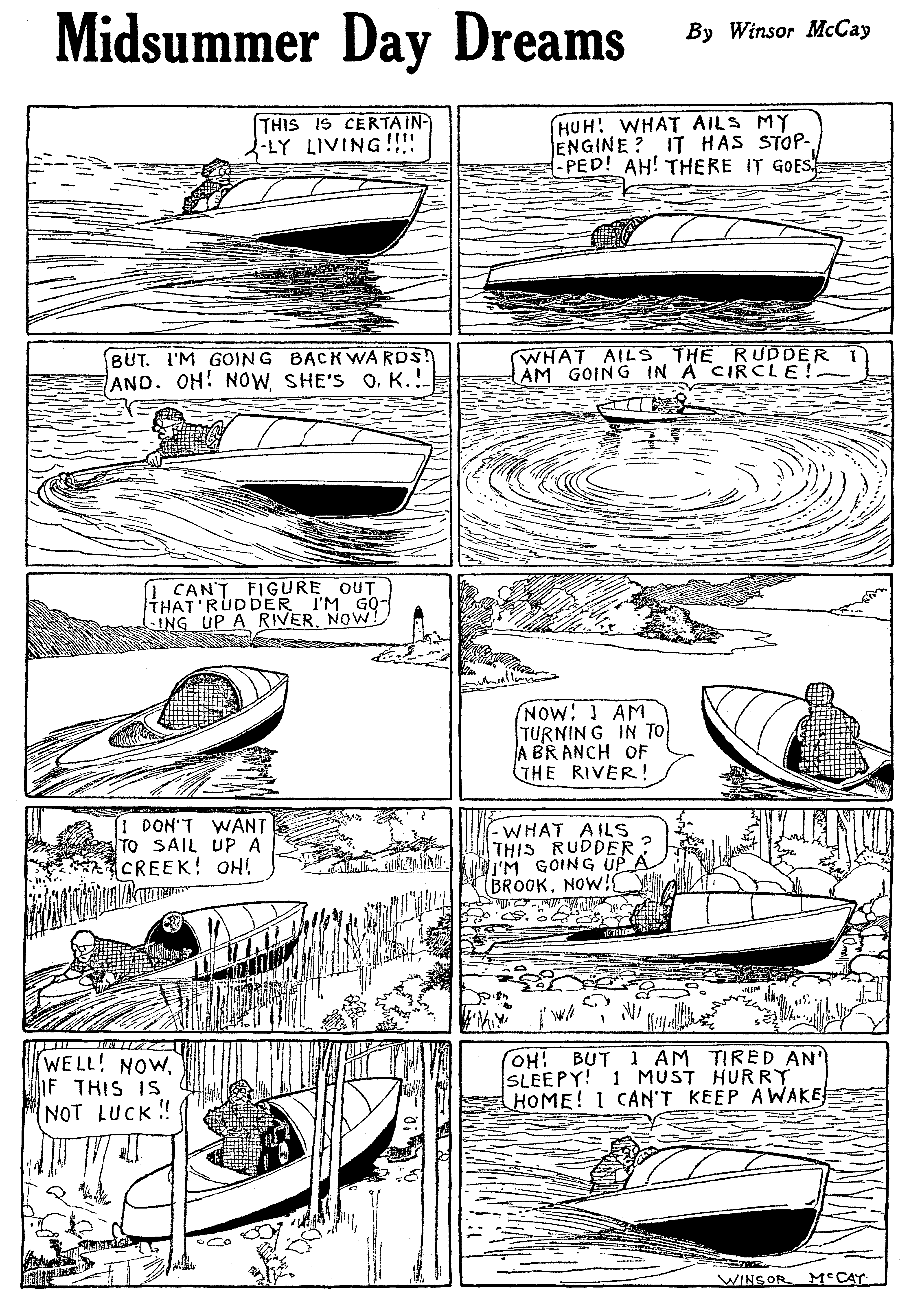 Dream of the Rarebit Fiend, strip 645 of 820. Winsor McCay (1904–1913), public domain. Scan: Internet Archive.
