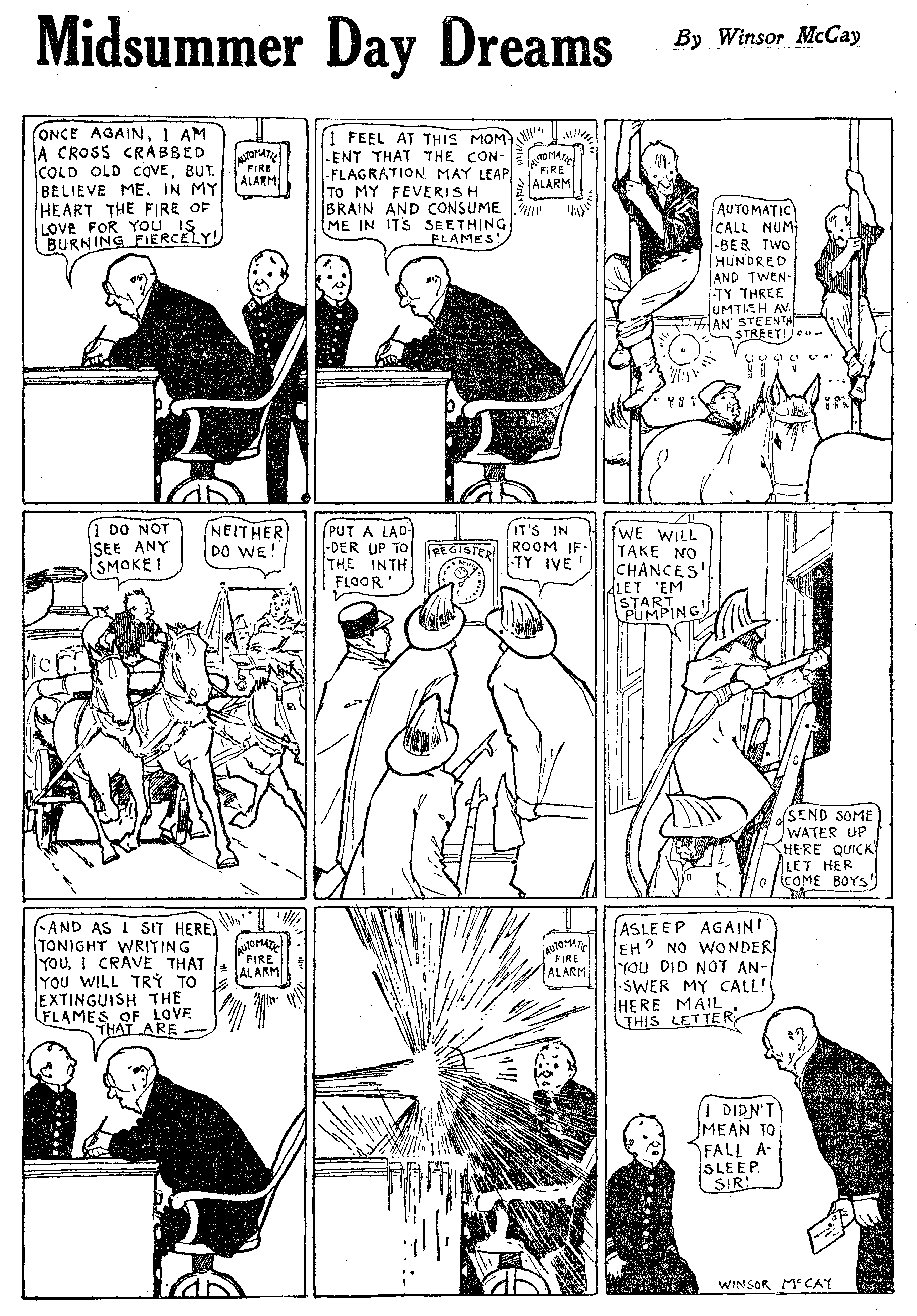 Dream of the Rarebit Fiend, strip 646 of 820. Winsor McCay (1904–1913), public domain. Scan: Internet Archive.
