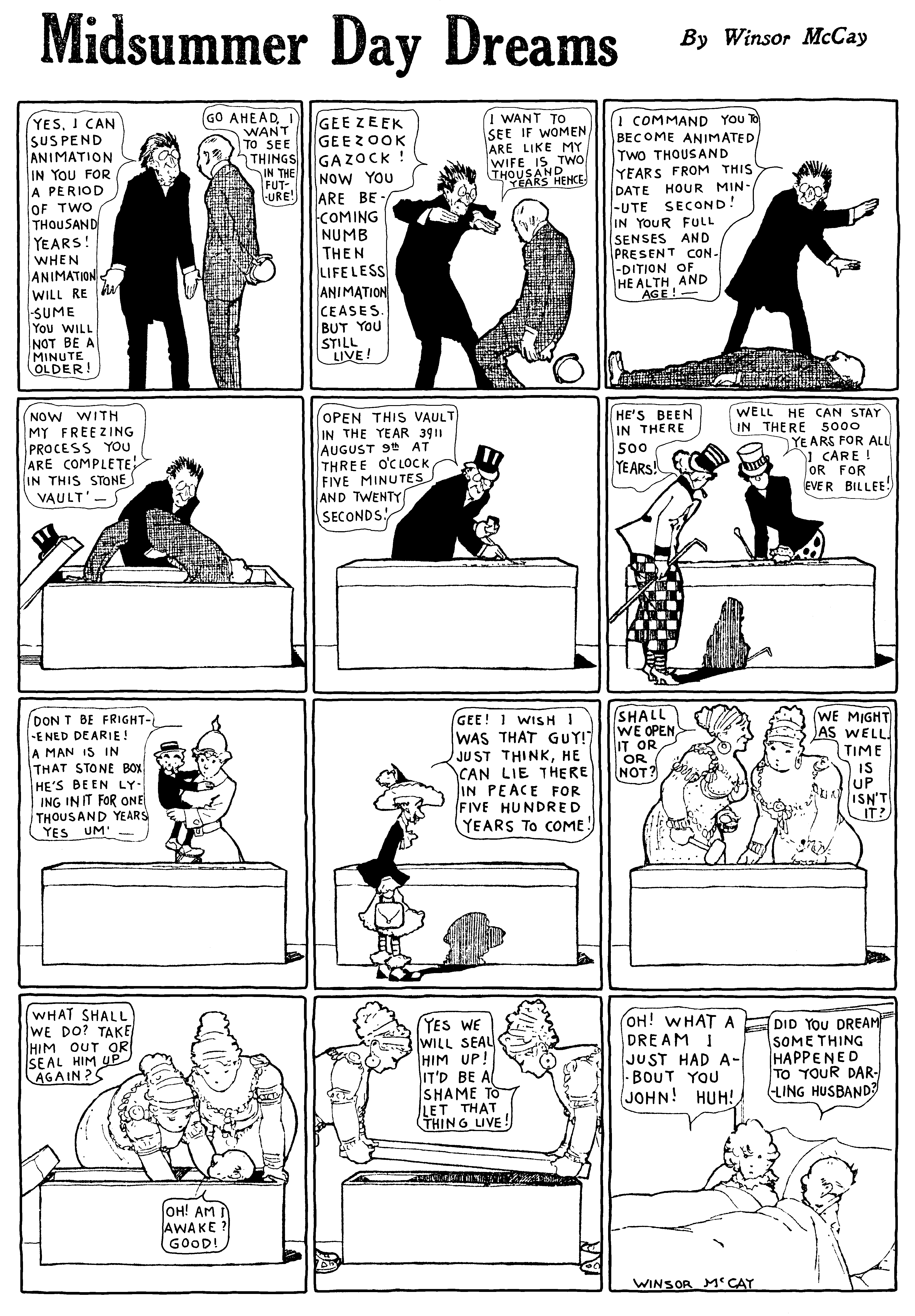 Dream of the Rarebit Fiend, strip 650 of 820. Winsor McCay (1904–1913), public domain. Scan: Internet Archive.