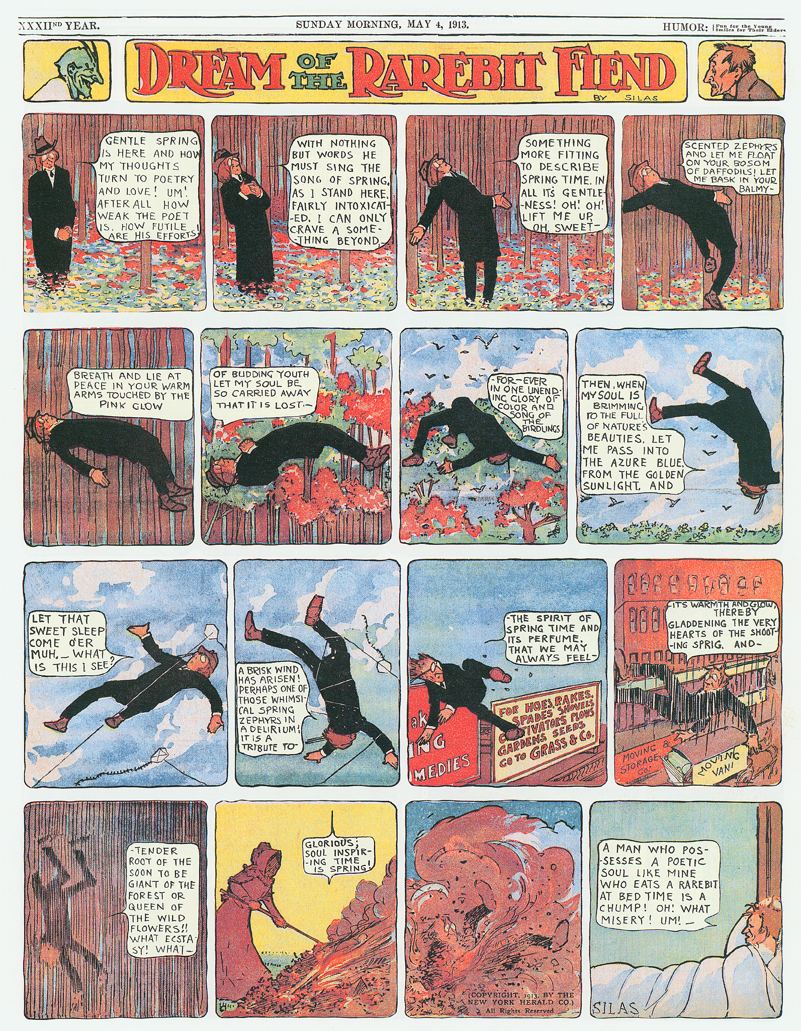 Dream of the Rarebit Fiend, strip 608 of 820. Winsor McCay (1904–1913), public domain. Scan: Internet Archive.