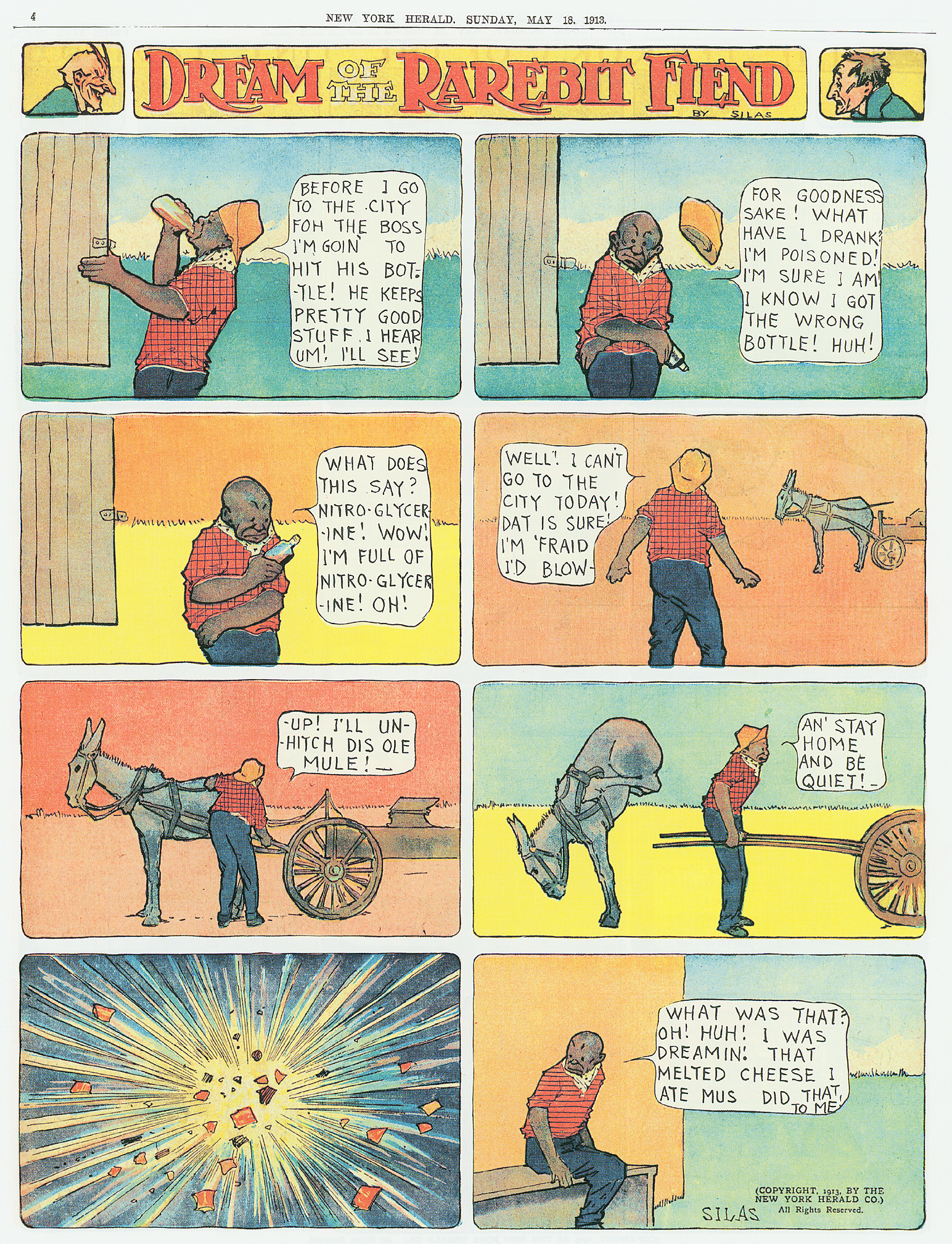 Dream of the Rarebit Fiend, strip 610 of 820. Winsor McCay (1904–1913), public domain. Scan: Internet Archive.
