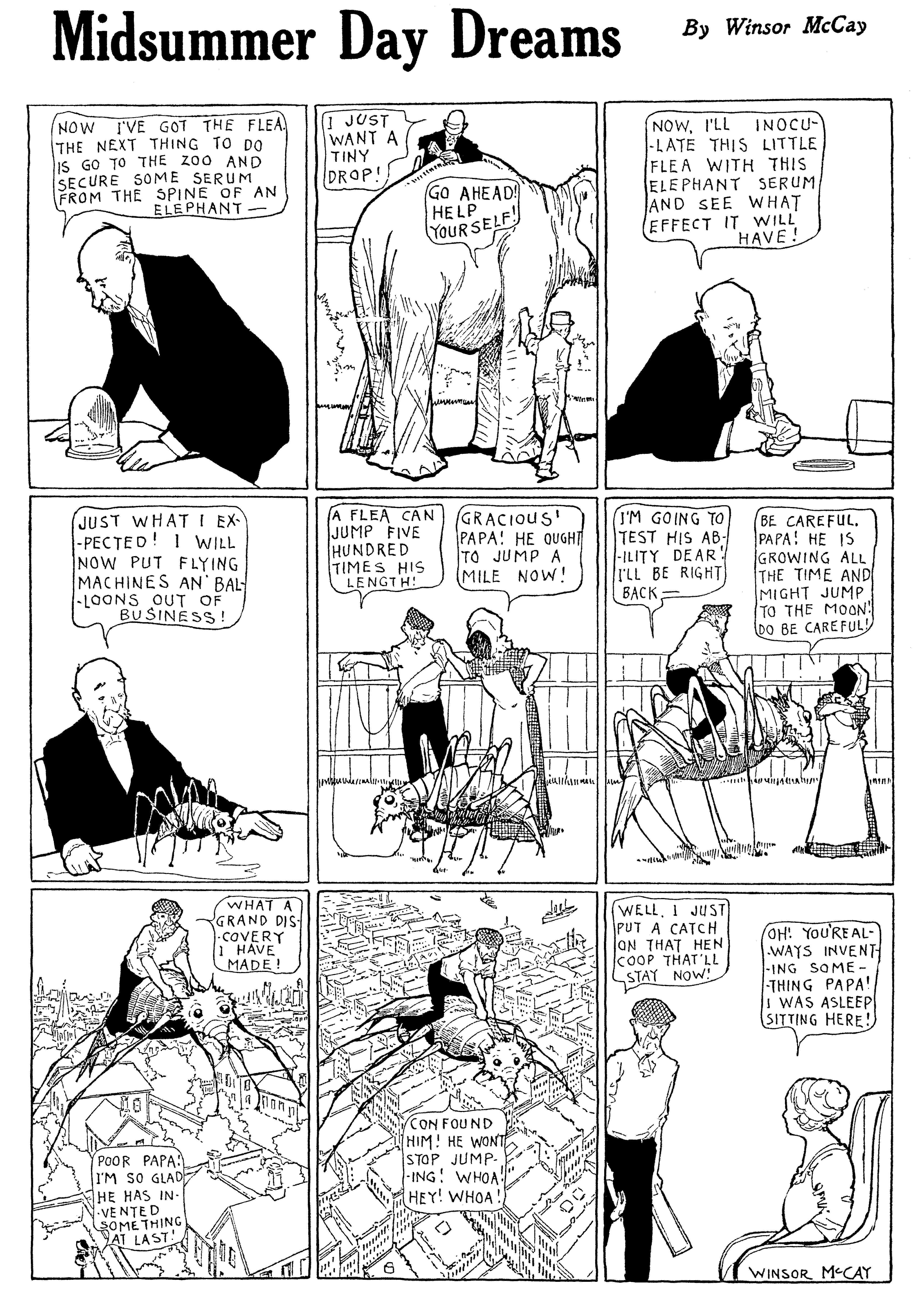 Dream of the Rarebit Fiend, strip 652 of 820. Winsor McCay (1904–1913), public domain. Scan: Internet Archive.