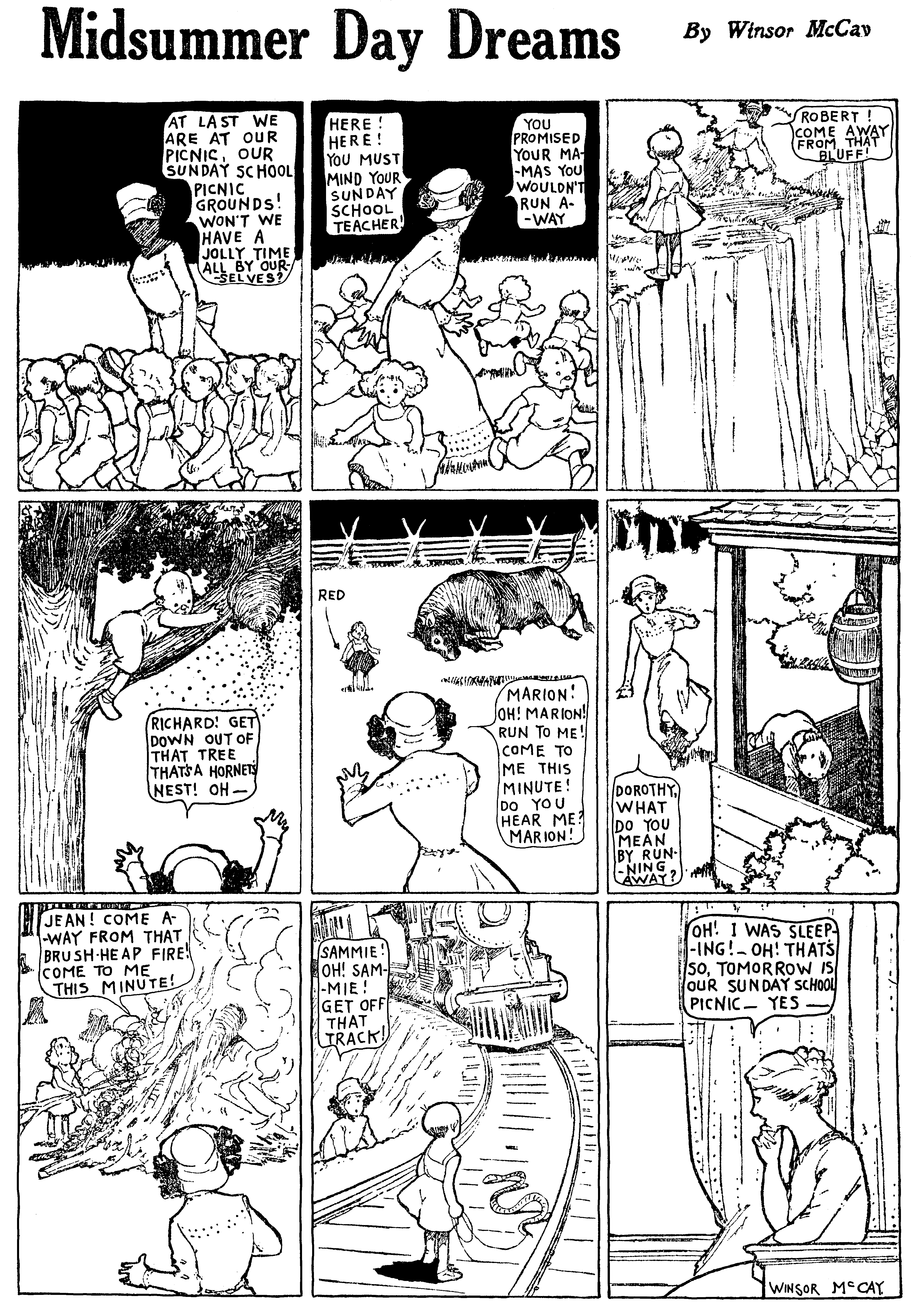 Dream of the Rarebit Fiend, strip 661 of 820. Winsor McCay (1904–1913), public domain. Scan: Internet Archive.