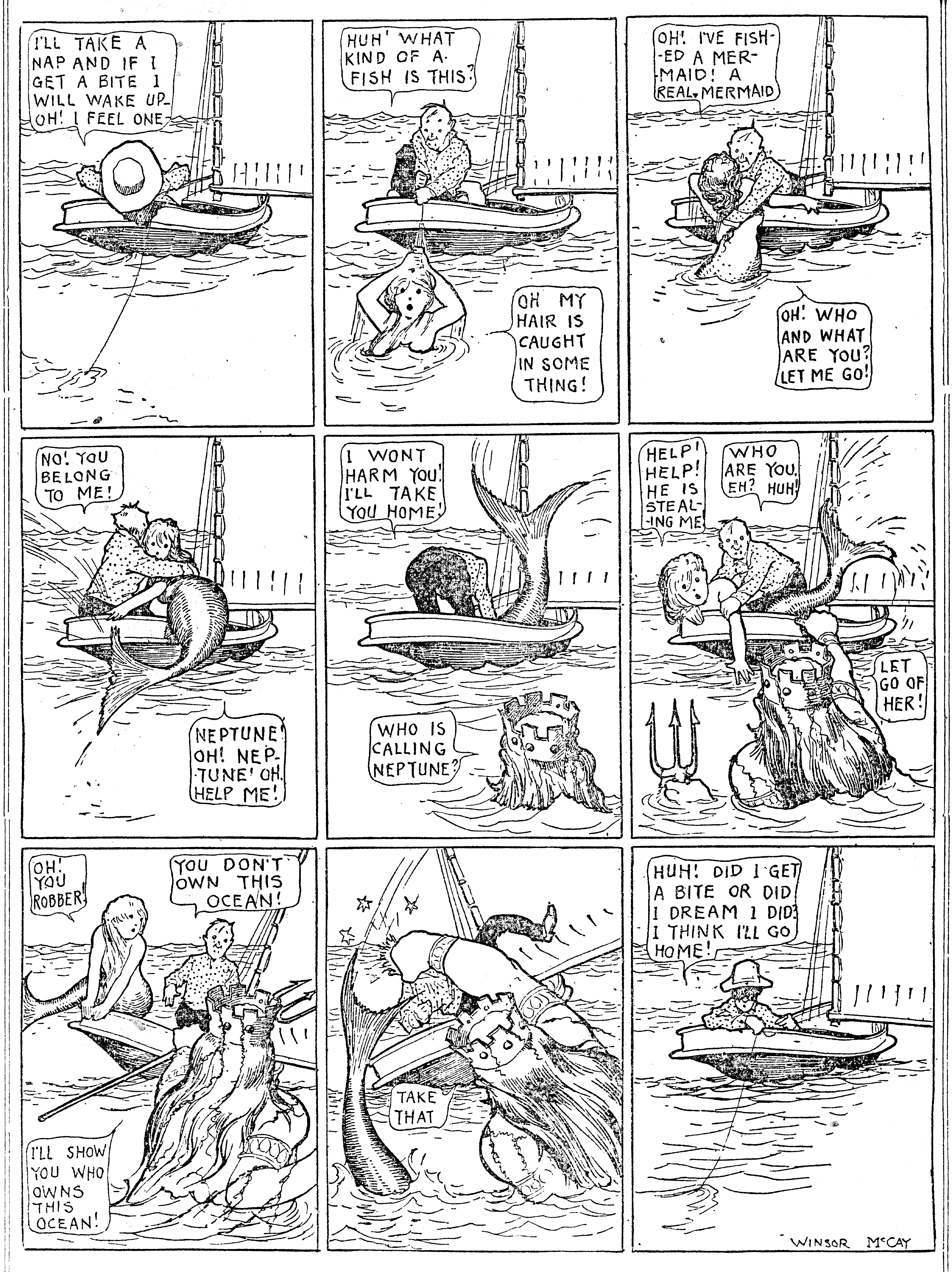 Dream of the Rarebit Fiend, strip 665 of 820. Winsor McCay (1904–1913), public domain. Scan: Internet Archive.