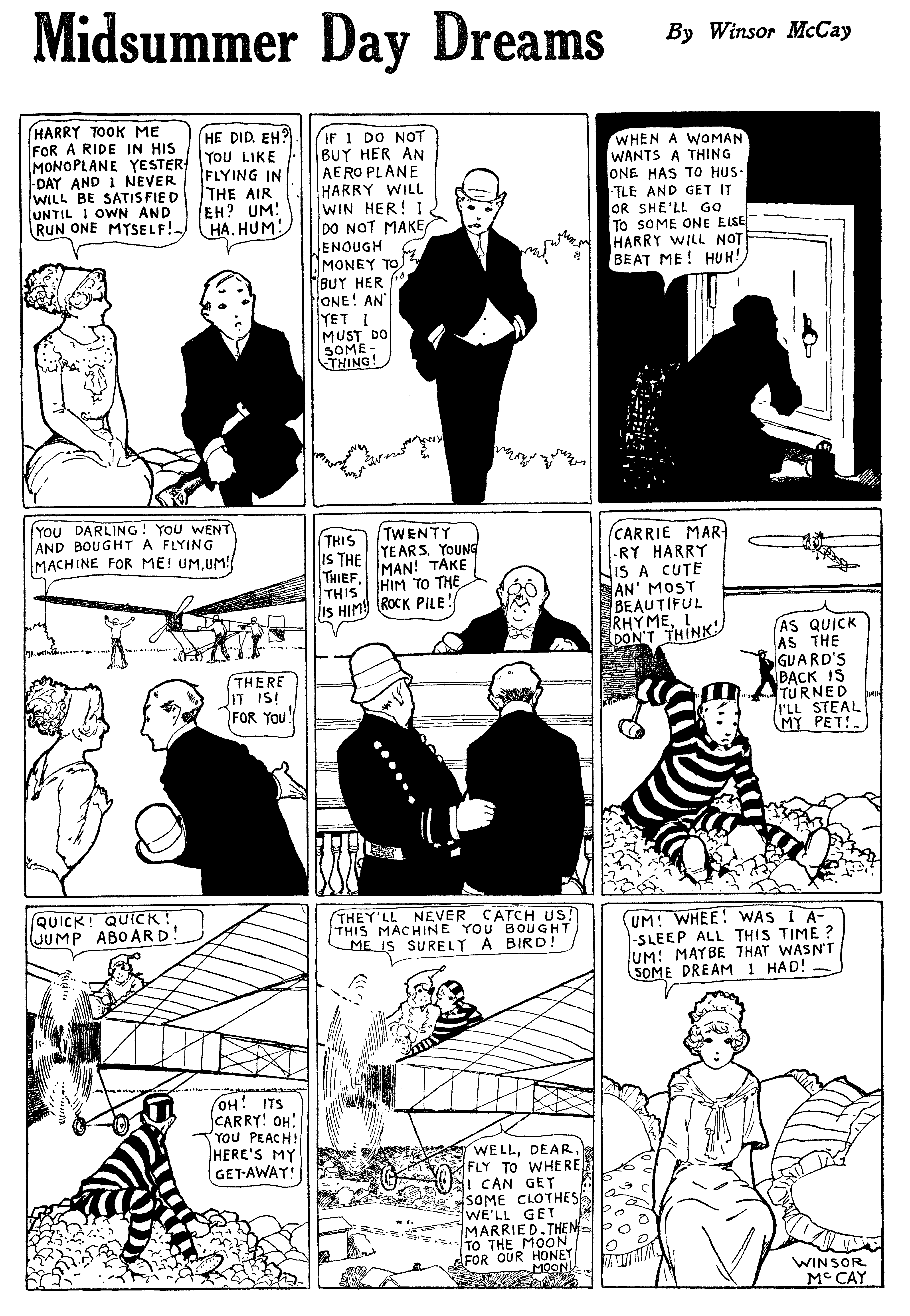 Dream of the Rarebit Fiend, strip 666 of 820. Winsor McCay (1904–1913), public domain. Scan: Internet Archive.
