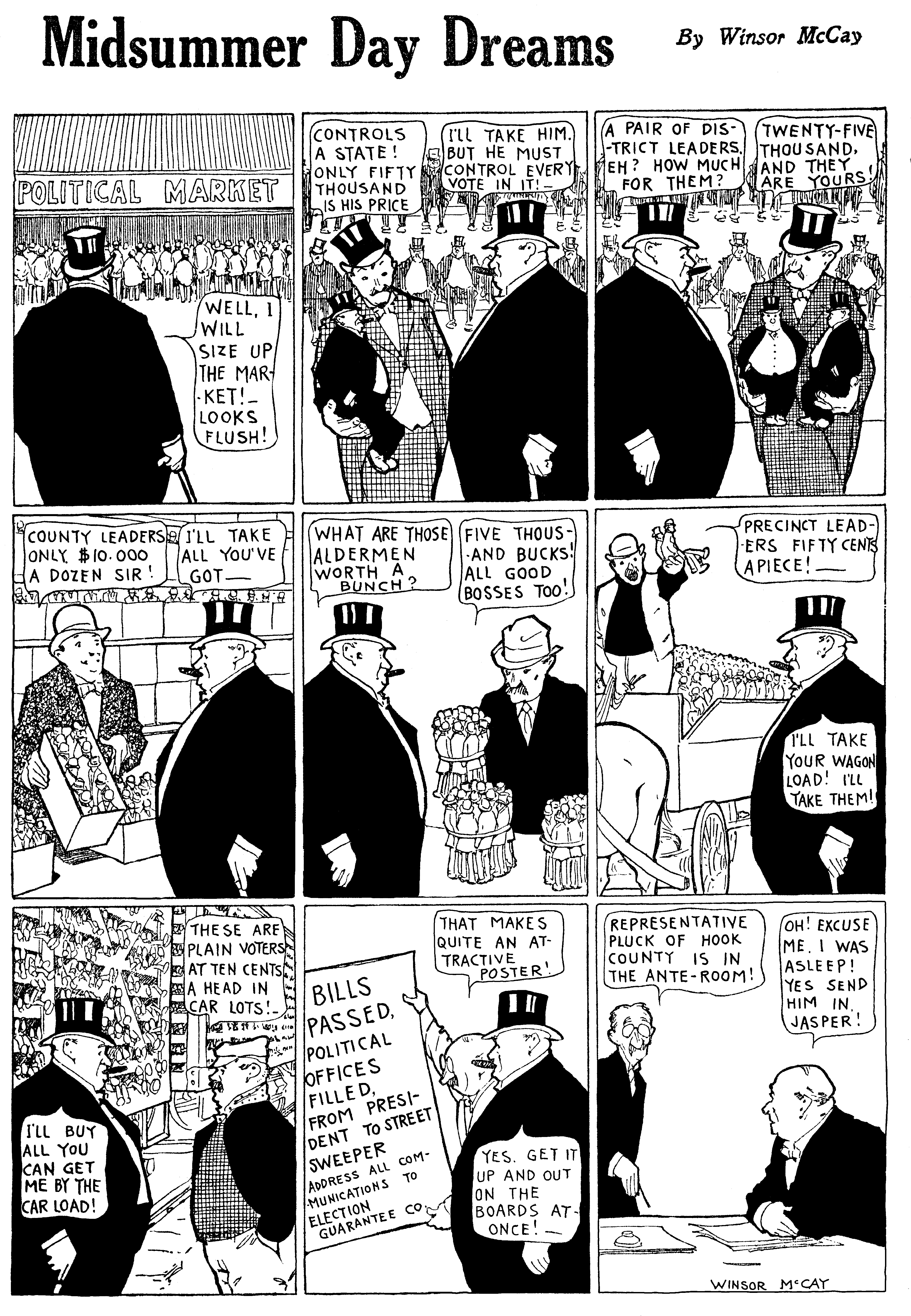 Dream of the Rarebit Fiend, strip 667 of 820. Winsor McCay (1904–1913), public domain. Scan: Internet Archive.