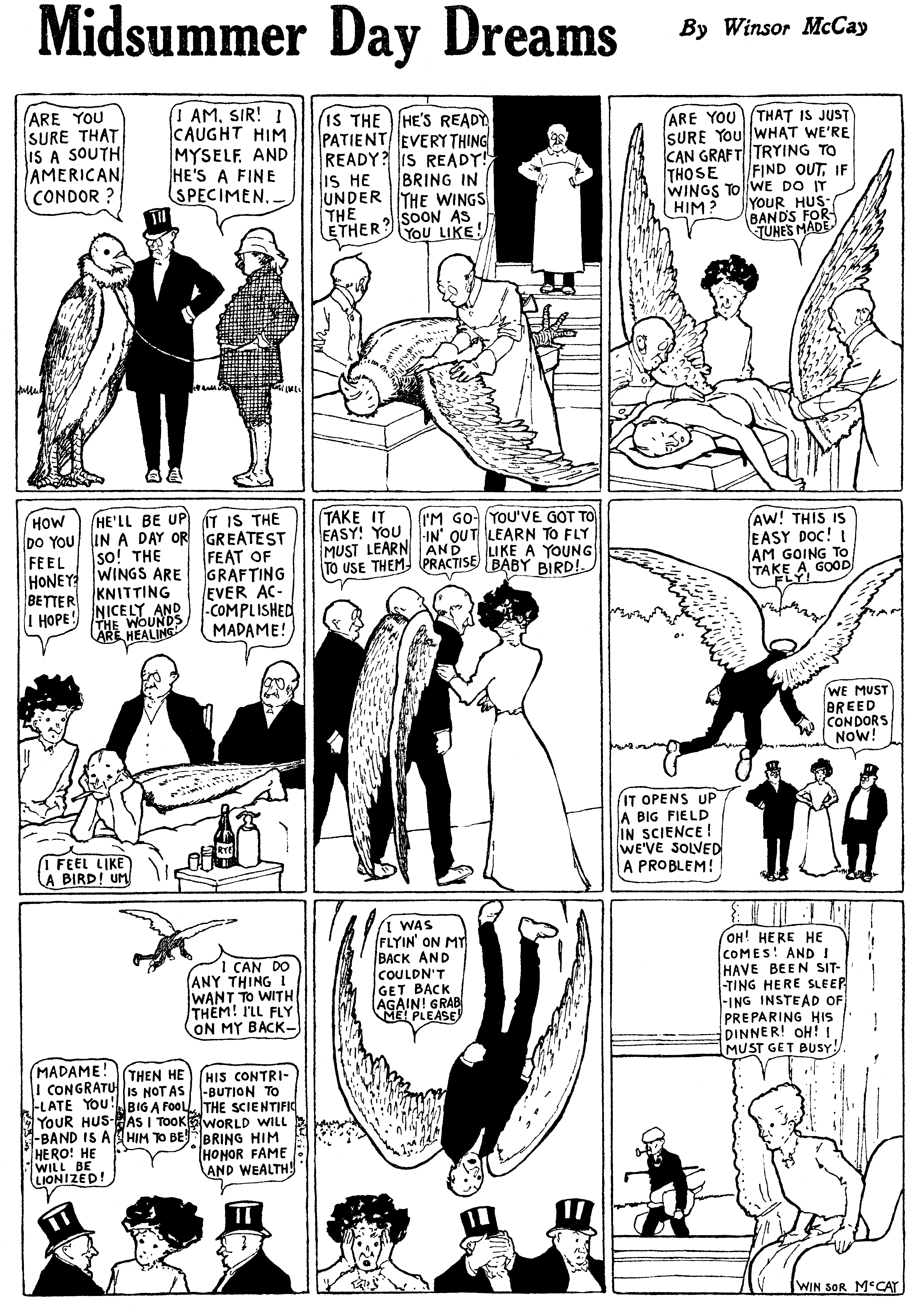 Dream of the Rarebit Fiend, strip 668 of 820. Winsor McCay (1904–1913), public domain. Scan: Internet Archive.