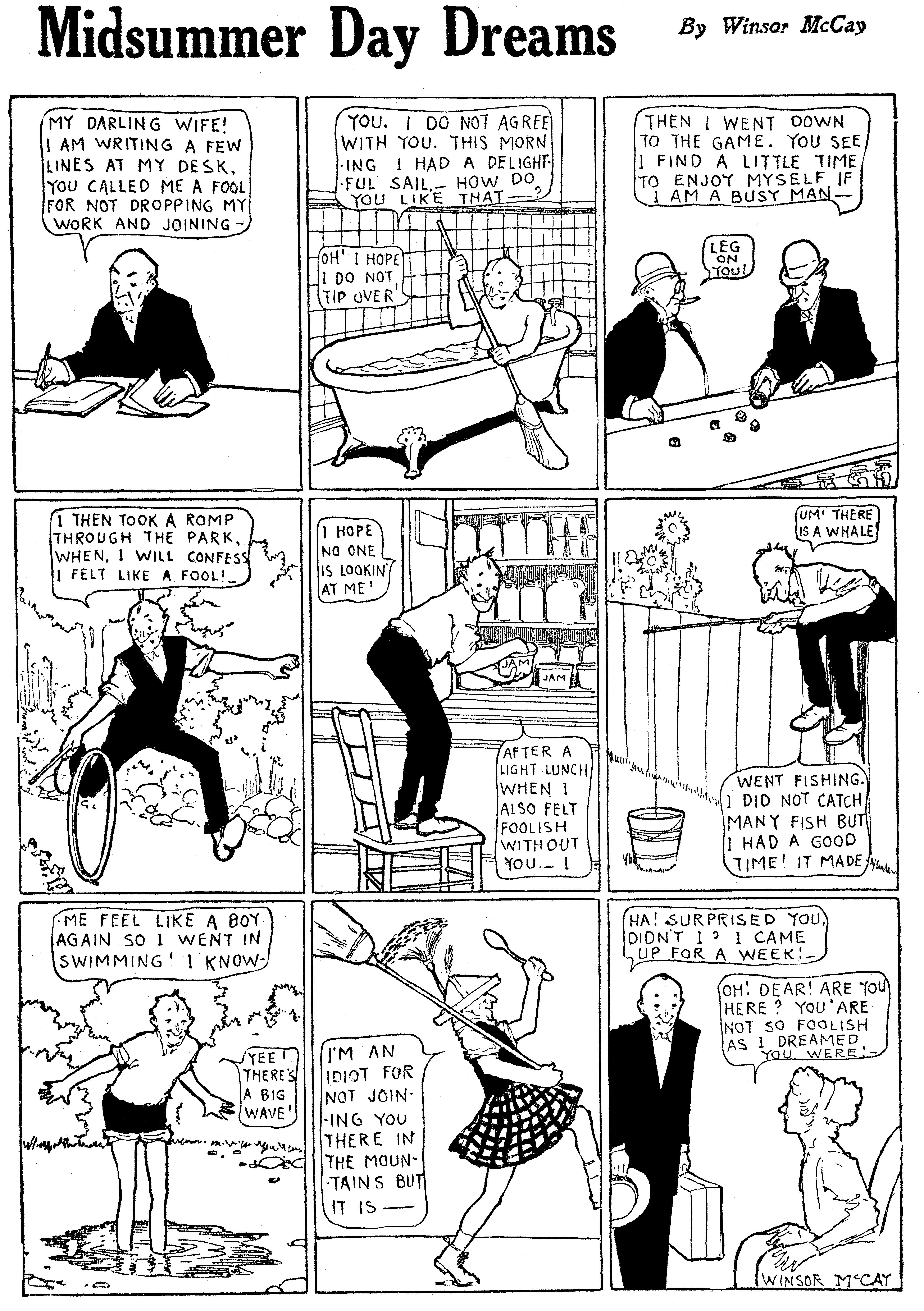 Dream of the Rarebit Fiend, strip 669 of 820. Winsor McCay (1904–1913), public domain. Scan: Internet Archive.