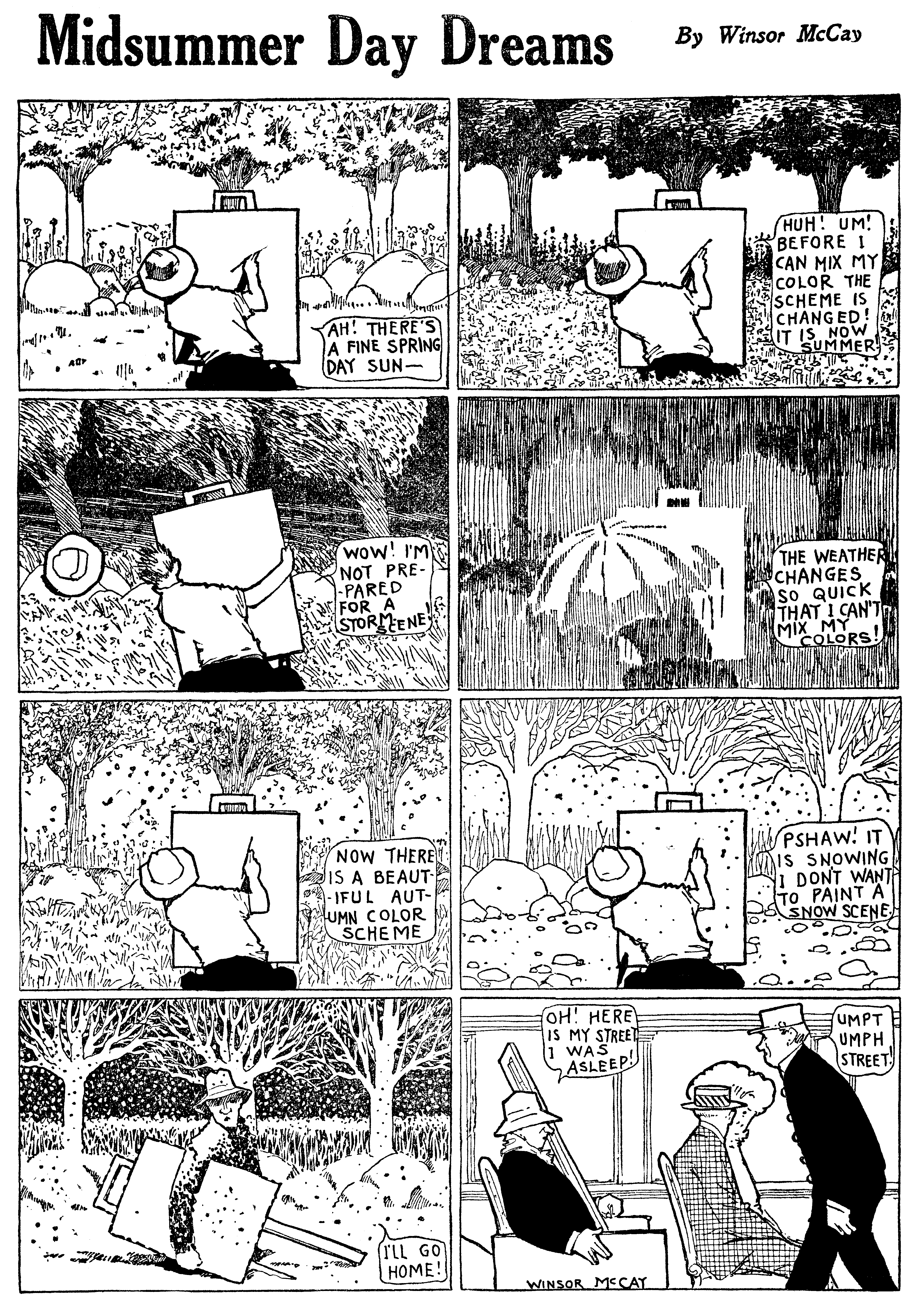 Dream of the Rarebit Fiend, strip 653 of 820. Winsor McCay (1904–1913), public domain. Scan: Internet Archive.