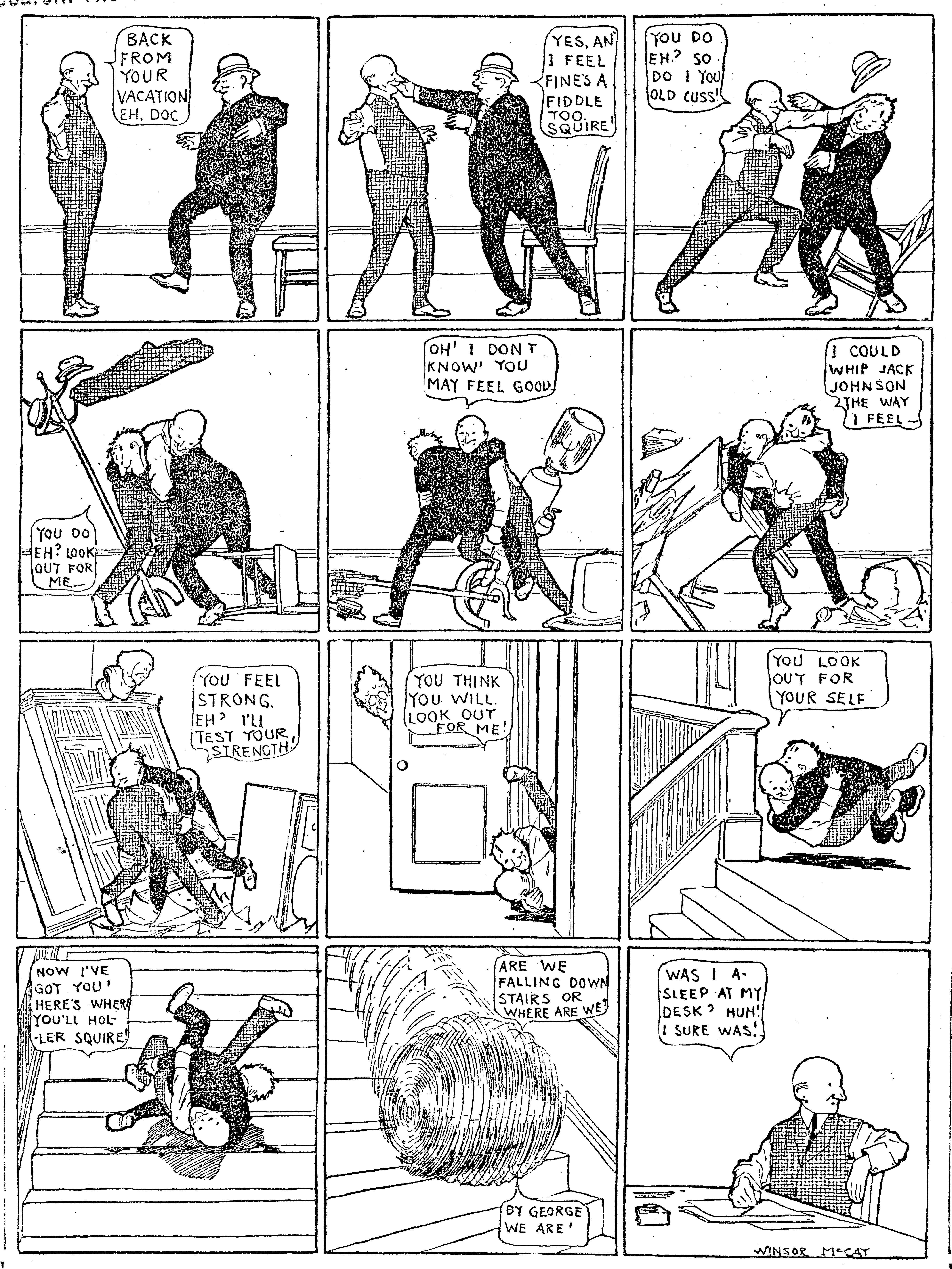 Dream of the Rarebit Fiend, strip 679 of 820. Winsor McCay (1904–1913), public domain. Scan: Internet Archive.
