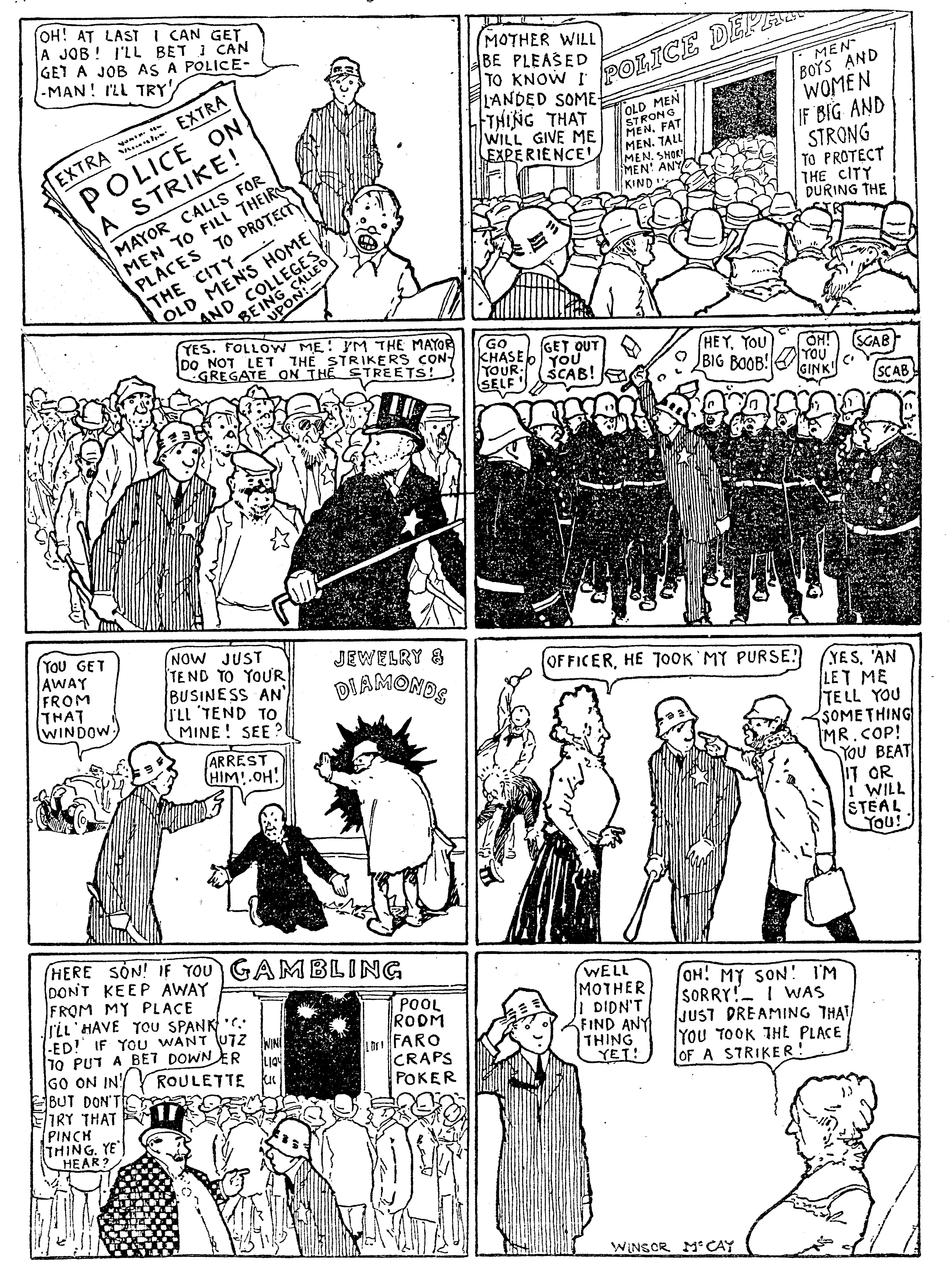 Dream of the Rarebit Fiend, strip 654 of 820. Winsor McCay (1904–1913), public domain. Scan: Internet Archive.