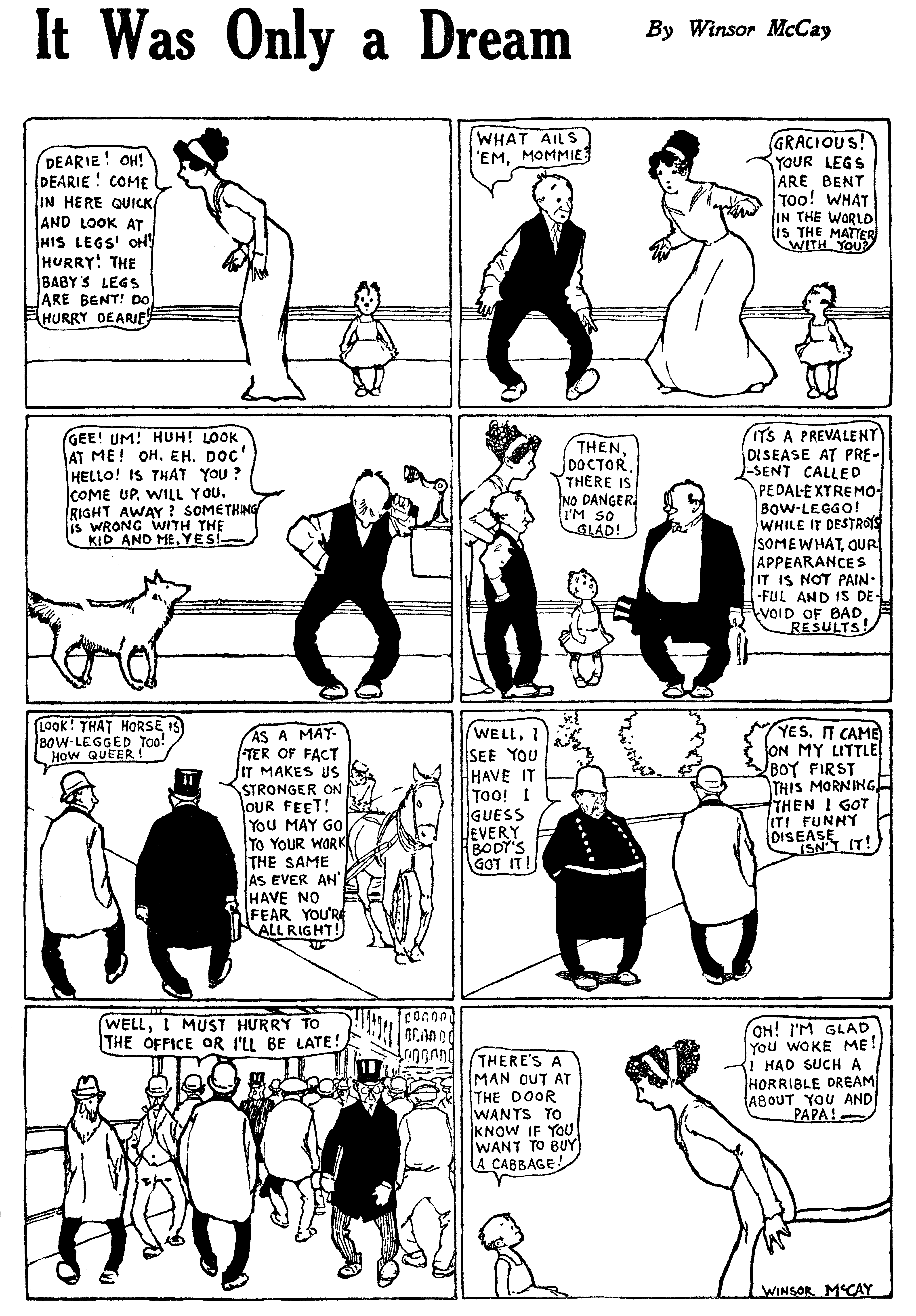 Dream of the Rarebit Fiend, strip 683 of 820. Winsor McCay (1904–1913), public domain. Scan: Internet Archive.