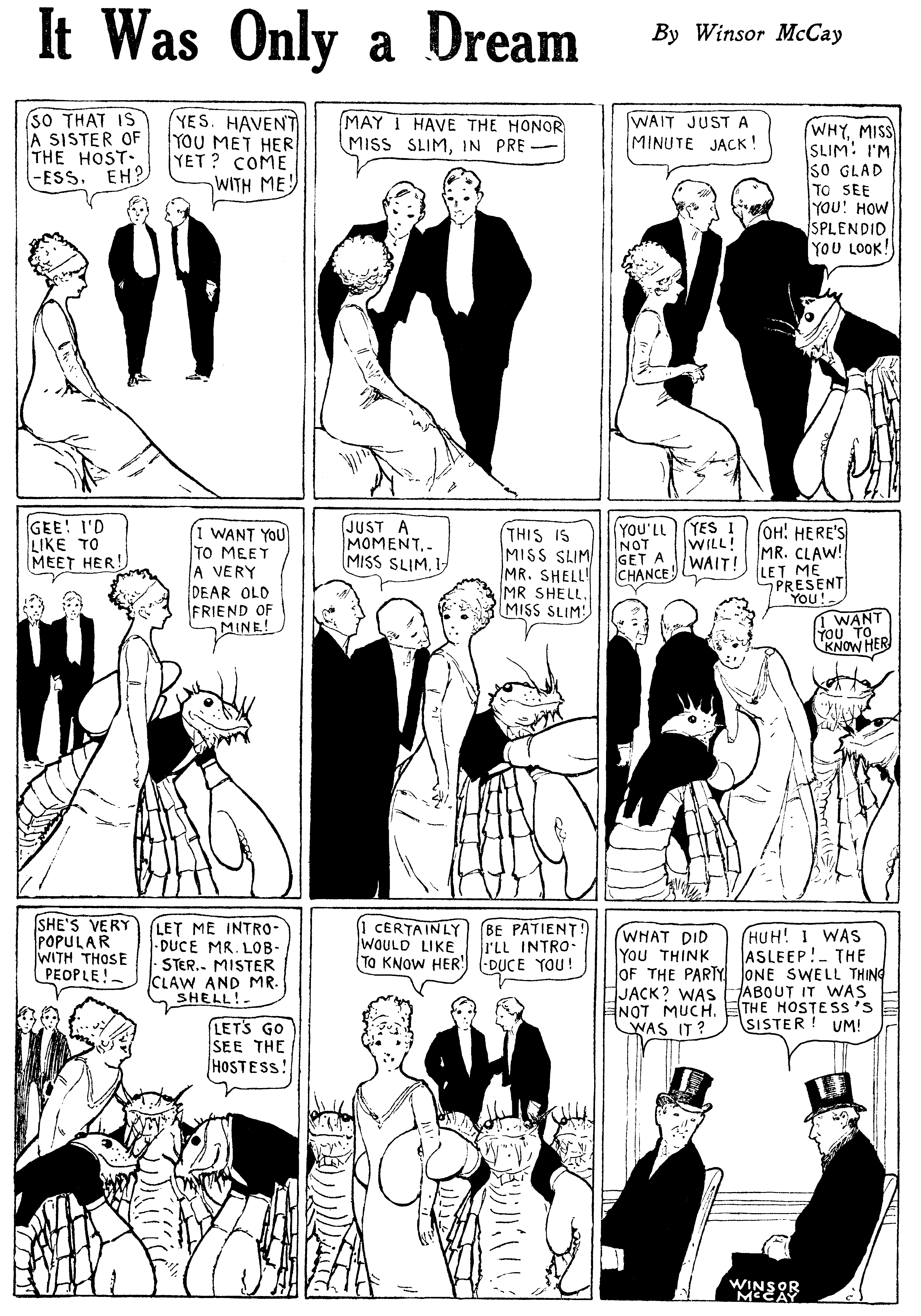 Dream of the Rarebit Fiend, strip 689 of 820. Winsor McCay (1904–1913), public domain. Scan: Internet Archive.