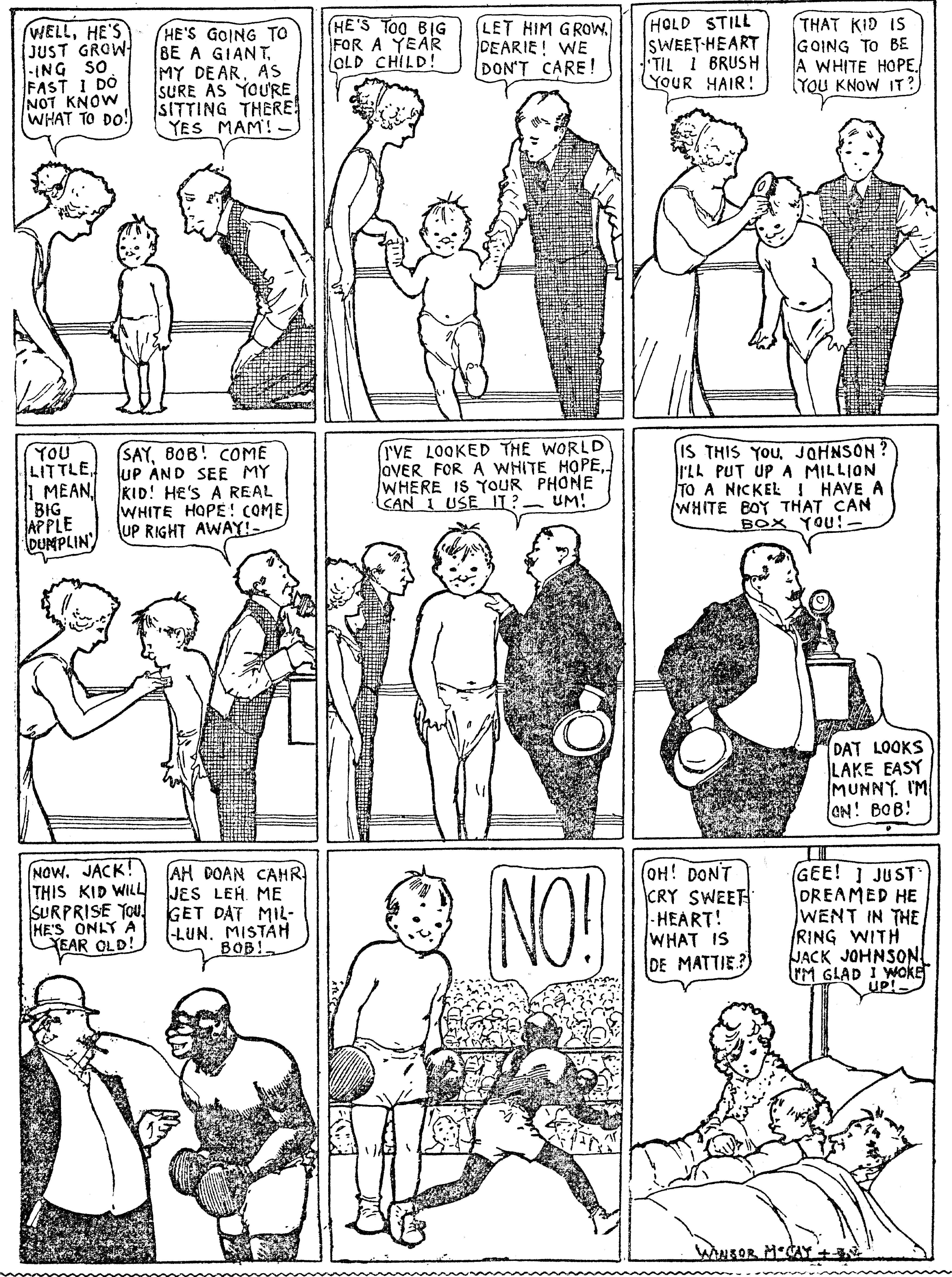 Dream of the Rarebit Fiend, strip 697 of 820. Winsor McCay (1904–1913), public domain. Scan: Internet Archive.