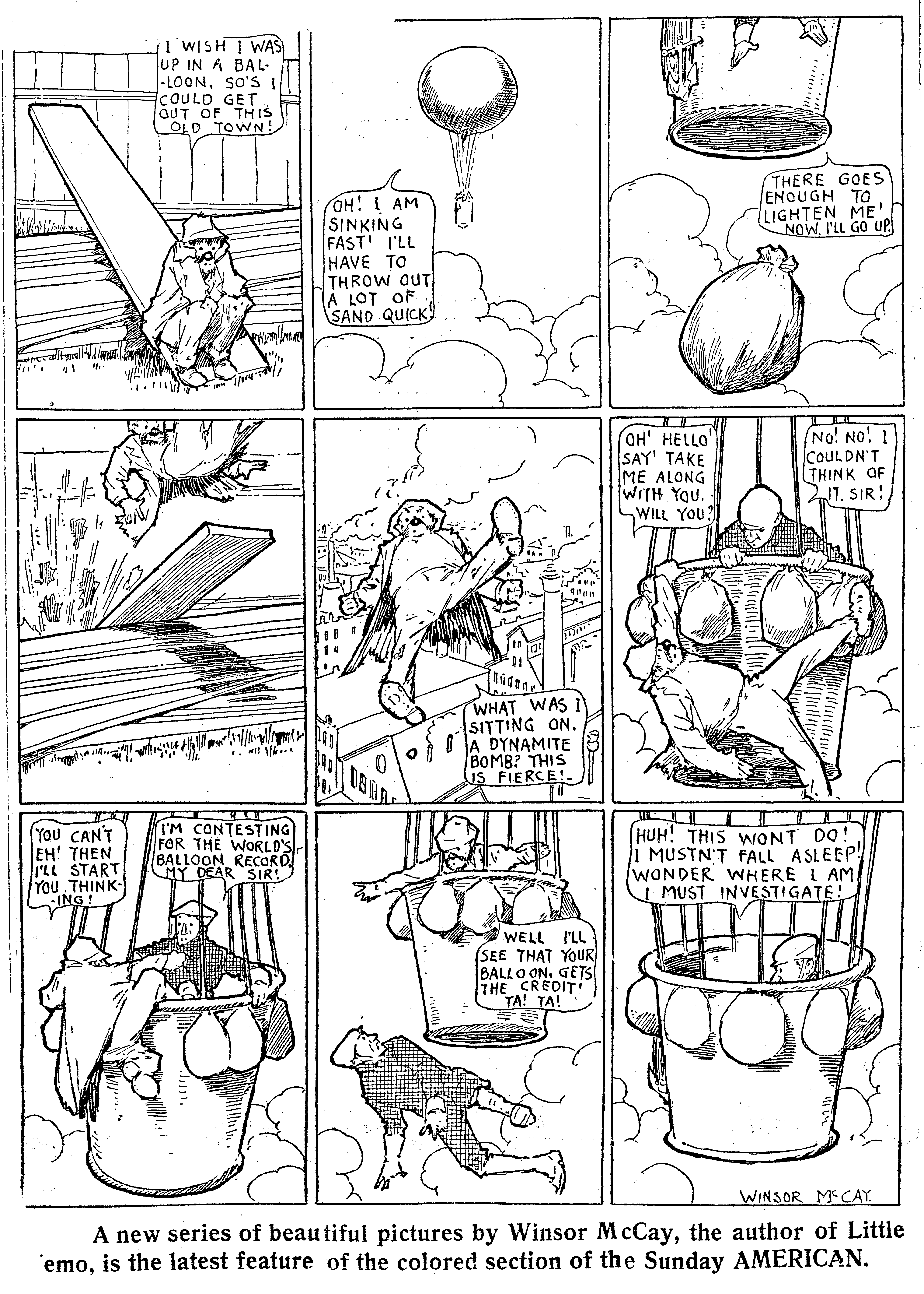 Dream of the Rarebit Fiend, strip 700 of 820. Winsor McCay (1904–1913), public domain. Scan: Internet Archive.