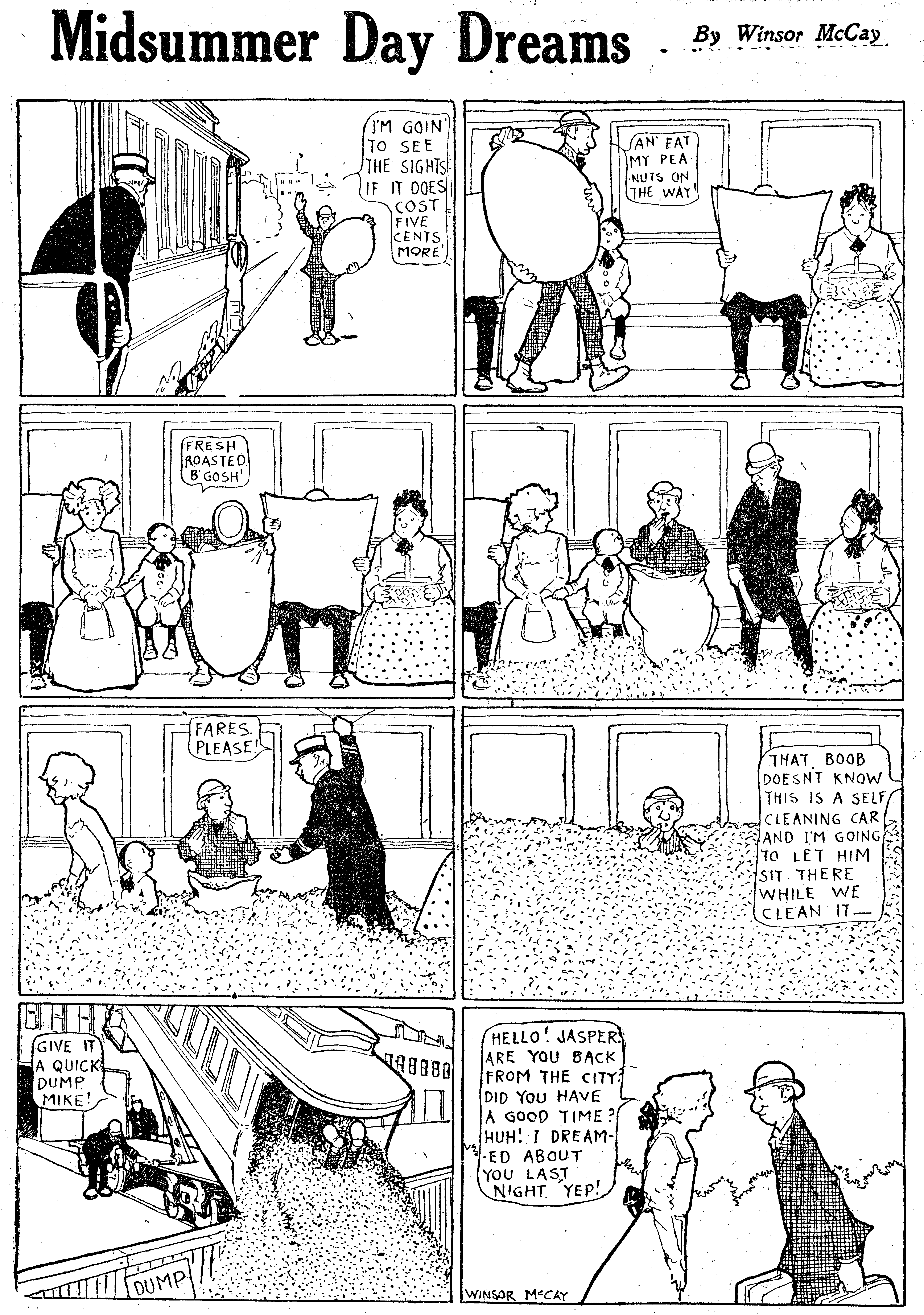 Dream of the Rarebit Fiend, strip 656 of 820. Winsor McCay (1904–1913), public domain. Scan: Internet Archive.