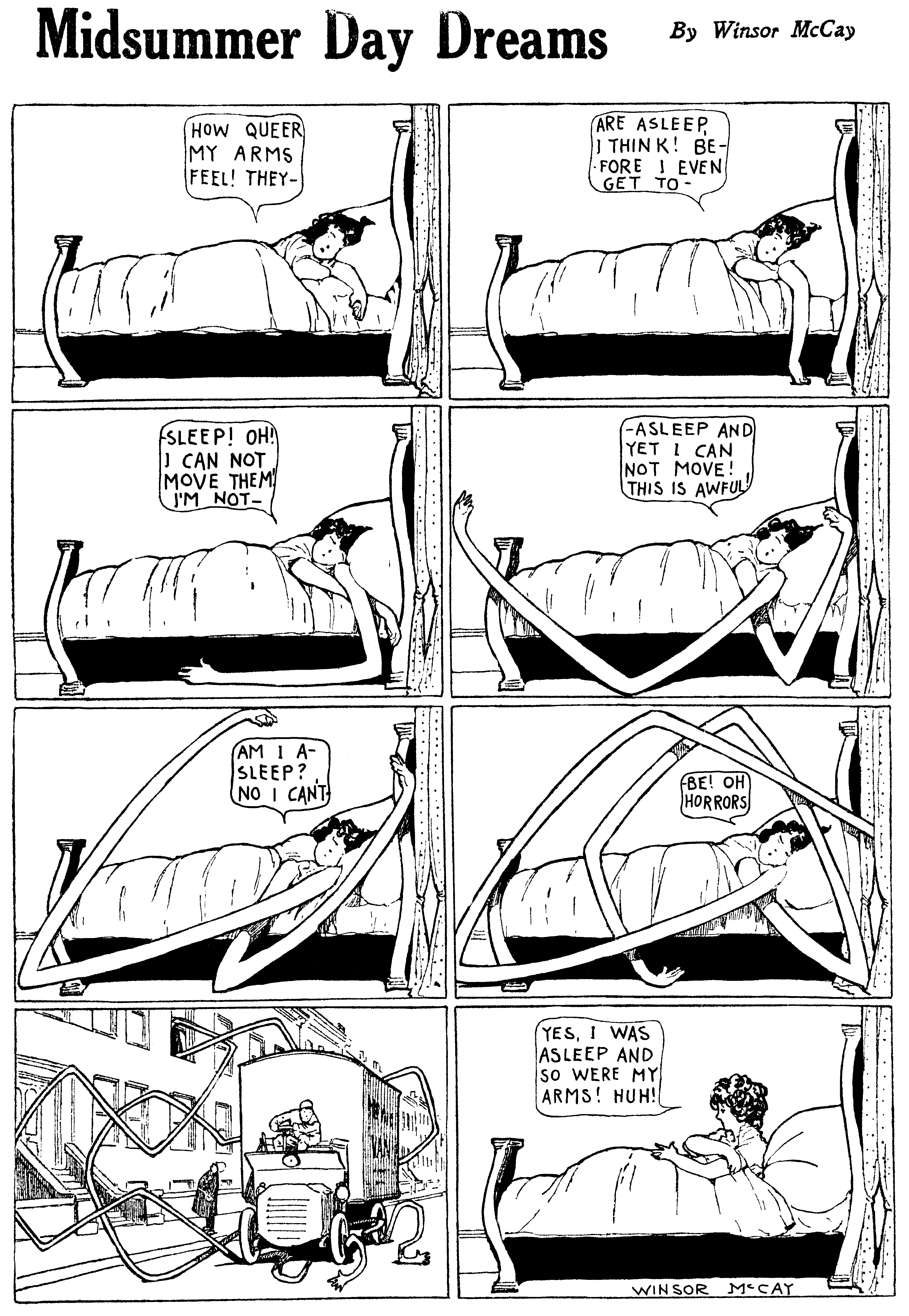 Dream of the Rarebit Fiend, strip 657 of 820. Winsor McCay (1904–1913), public domain. Scan: Internet Archive.