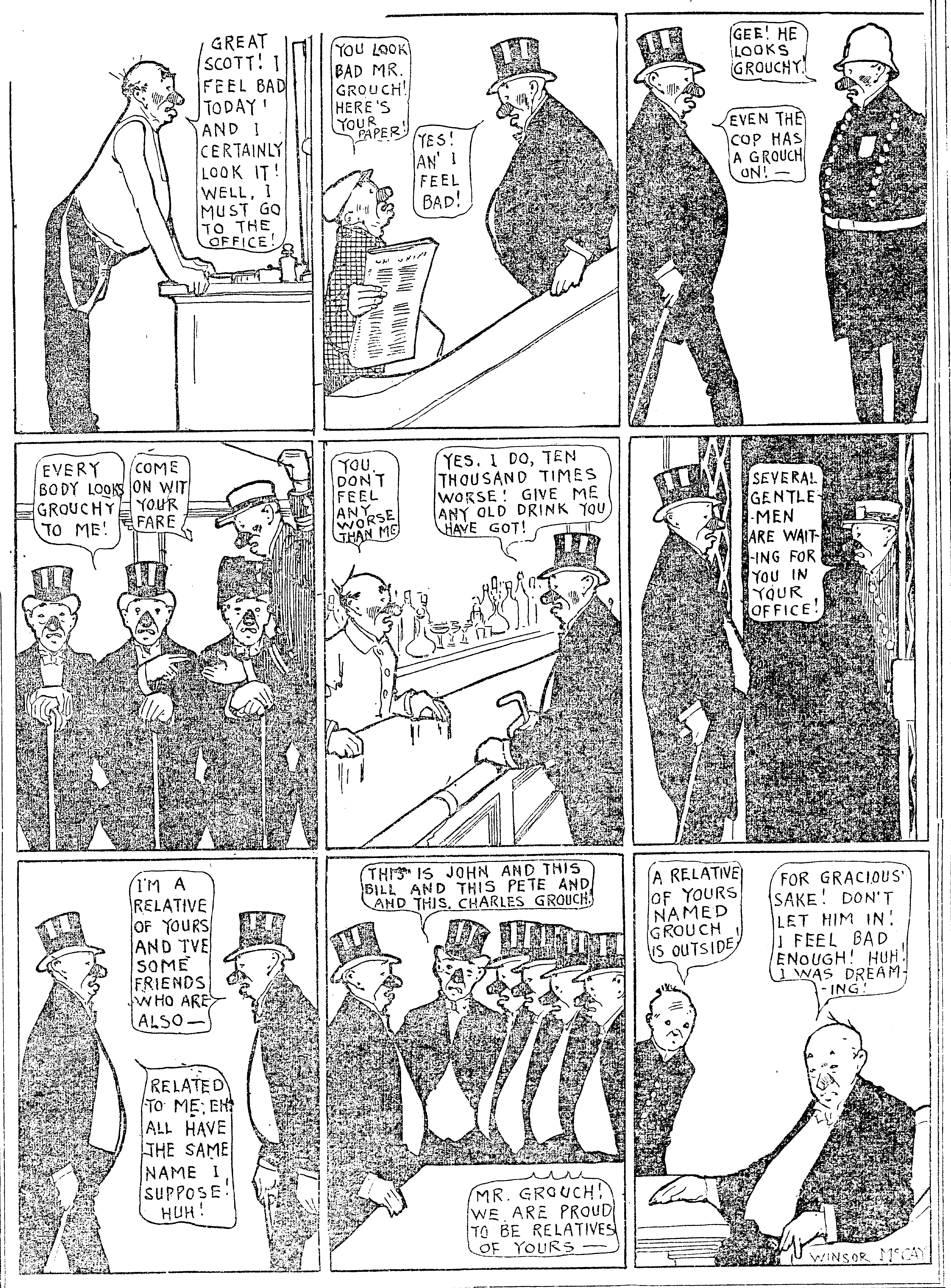 Dream of the Rarebit Fiend, strip 659 of 820. Winsor McCay (1904–1913), public domain. Scan: Internet Archive.