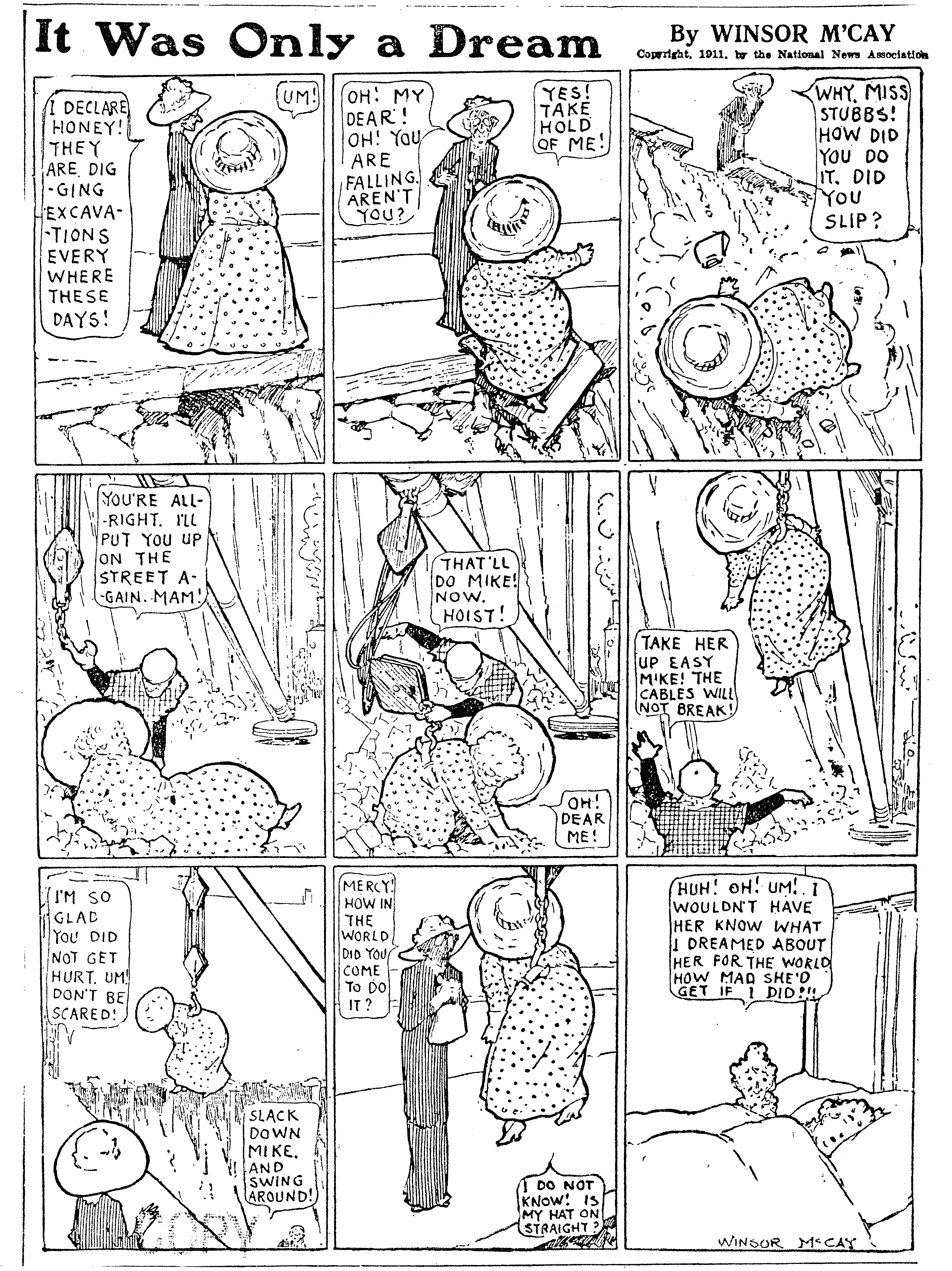 Dream of the Rarebit Fiend, strip 702 of 820. Winsor McCay (1904–1913), public domain. Scan: Internet Archive.