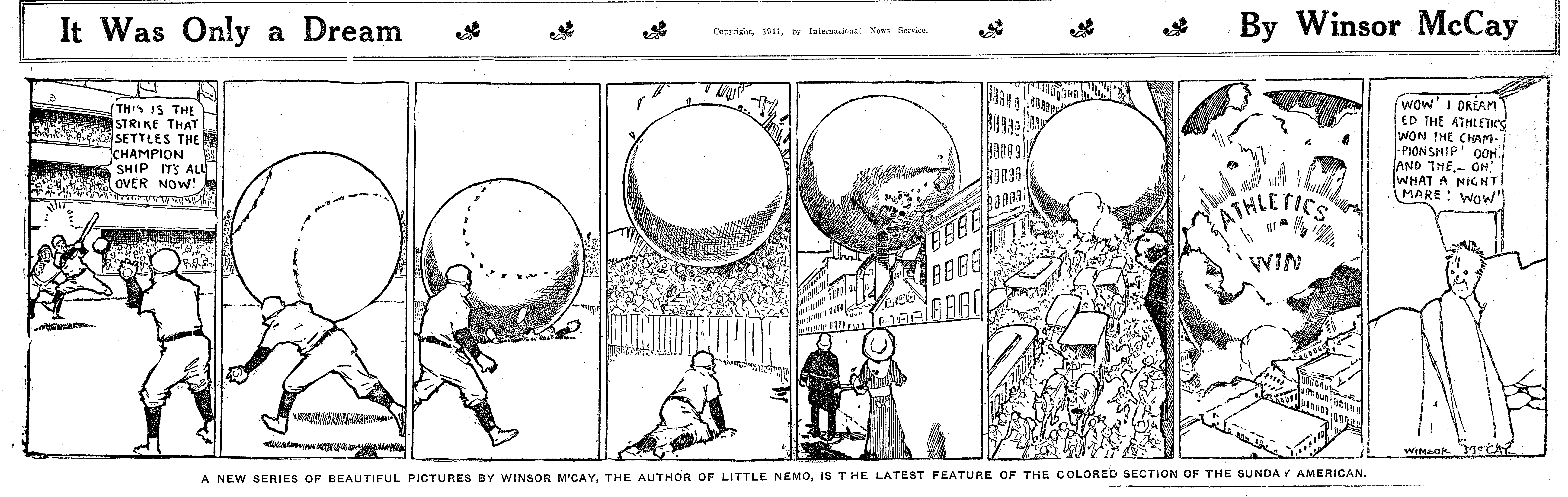 Dream of the Rarebit Fiend, strip 715 of 820. Winsor McCay (1904–1913), public domain. Scan: Internet Archive.