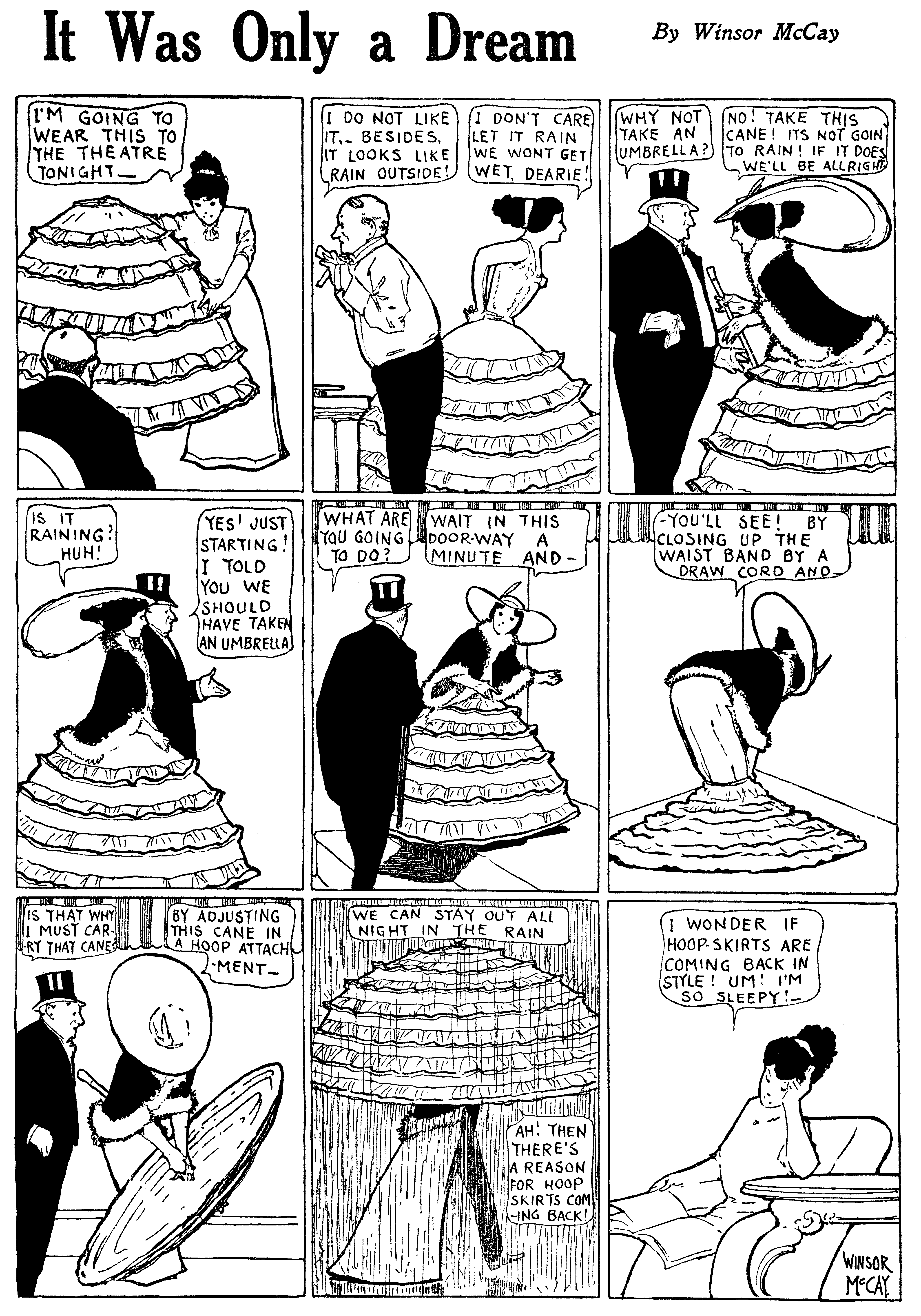 Dream of the Rarebit Fiend, strip 704 of 820. Winsor McCay (1904–1913), public domain. Scan: Internet Archive.