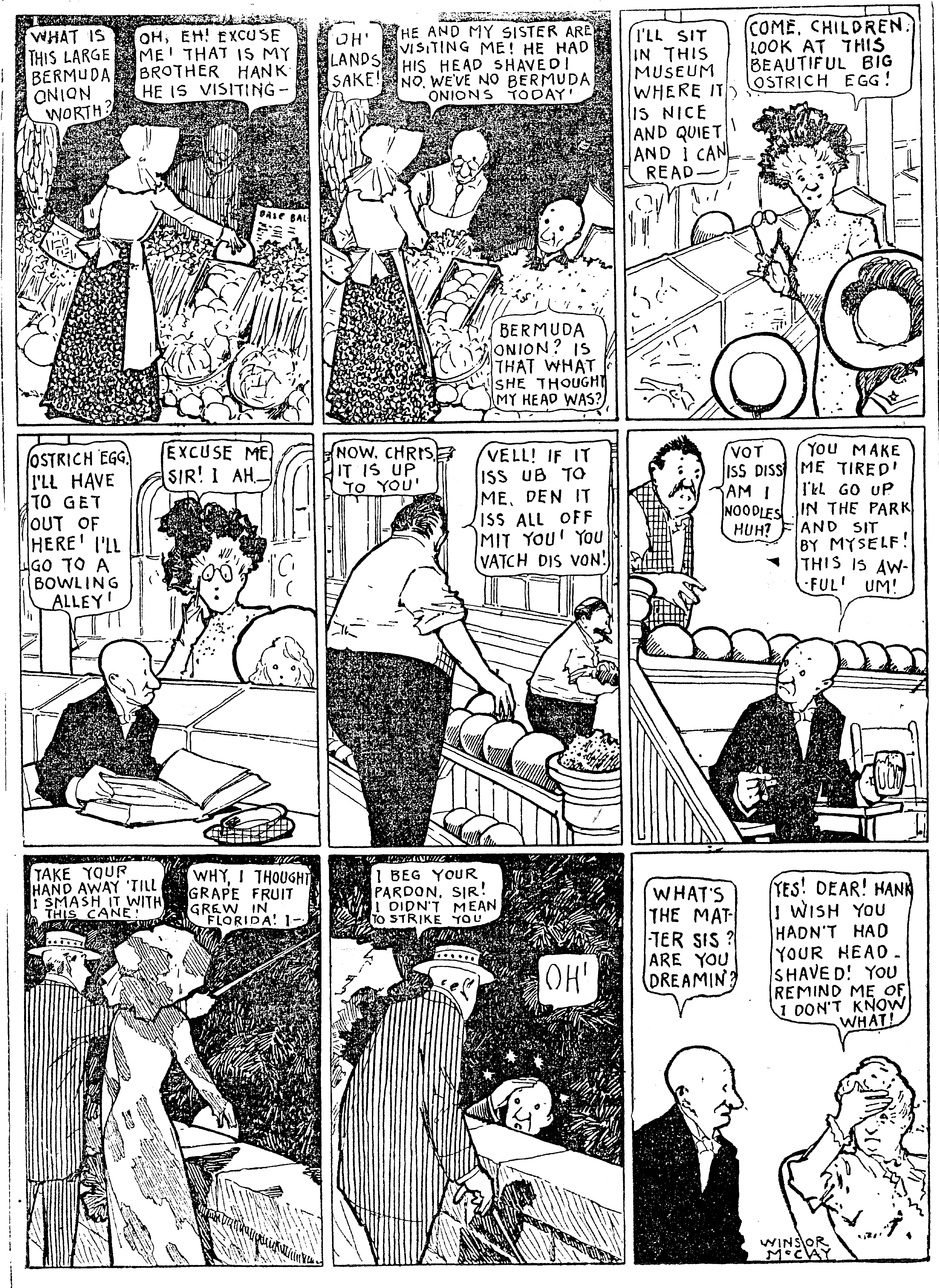 Dream of the Rarebit Fiend, strip 707 of 820. Winsor McCay (1904–1913), public domain. Scan: Internet Archive.
