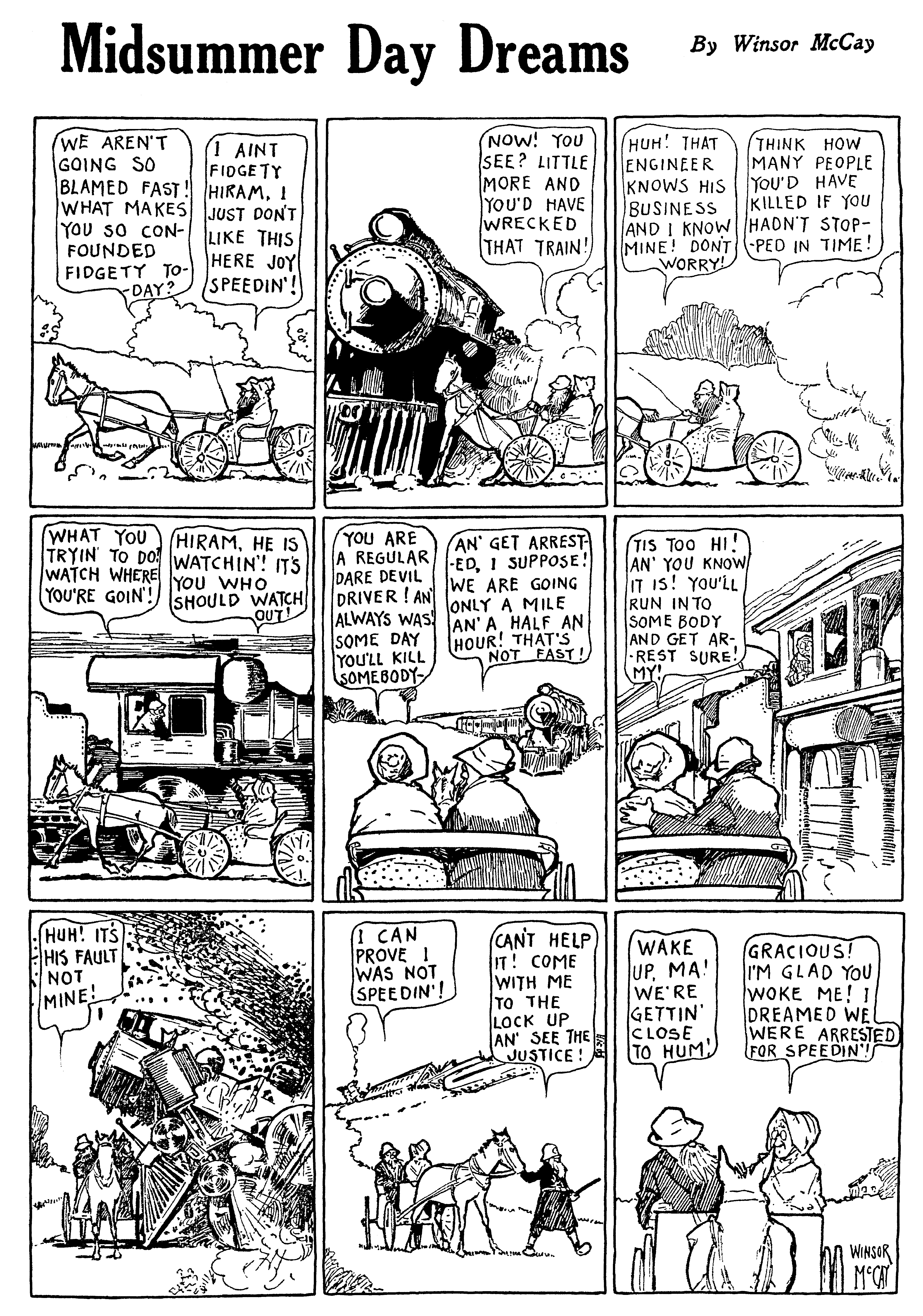 Dream of the Rarebit Fiend, strip 708 of 820. Winsor McCay (1904–1913), public domain. Scan: Internet Archive.