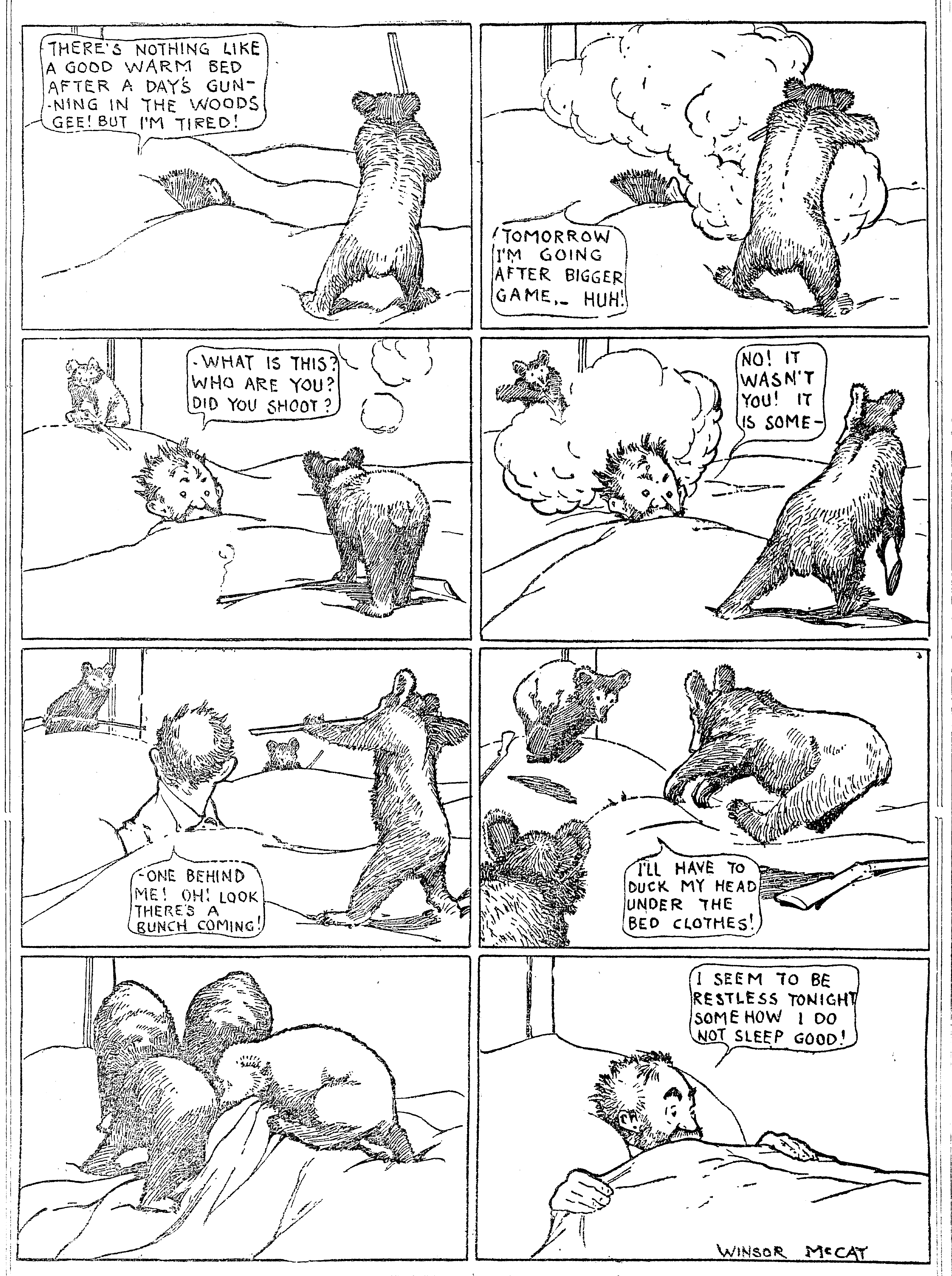Dream of the Rarebit Fiend, strip 710 of 820. Winsor McCay (1904–1913), public domain. Scan: Internet Archive.