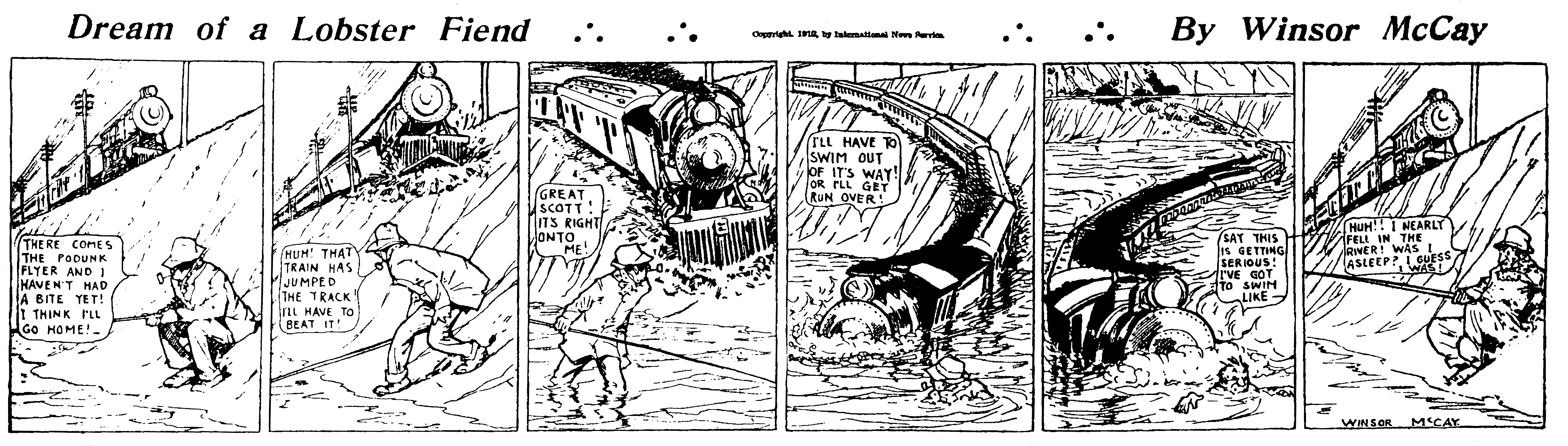 Dream of the Rarebit Fiend, strip 752 of 820. Winsor McCay (1904–1913), public domain. Scan: Internet Archive.