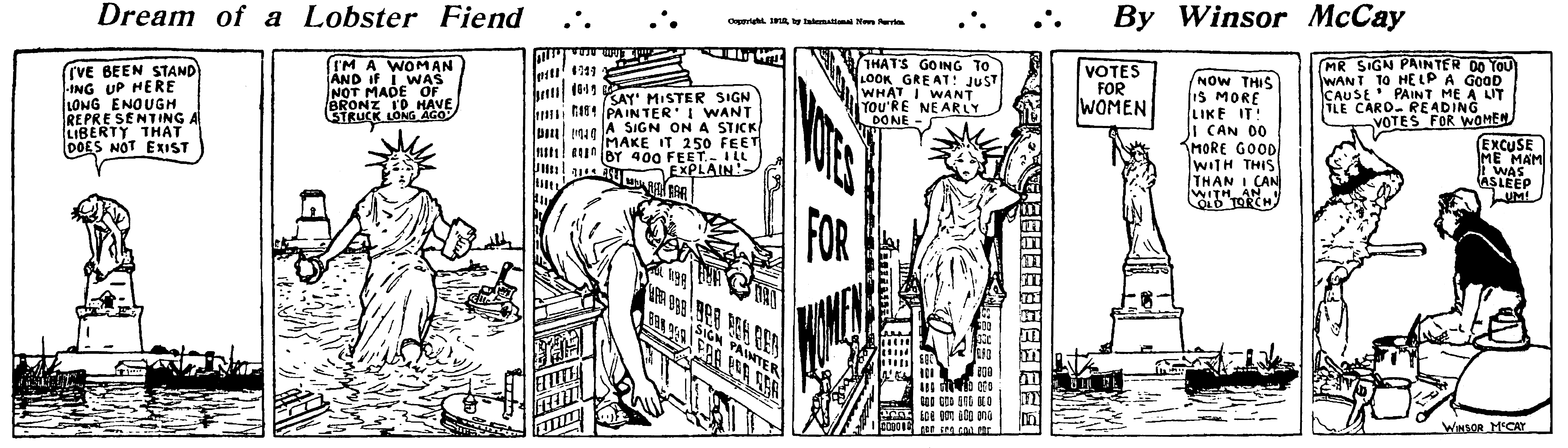 Dream of the Rarebit Fiend, strip 753 of 820. Winsor McCay (1904–1913), public domain. Scan: Internet Archive.