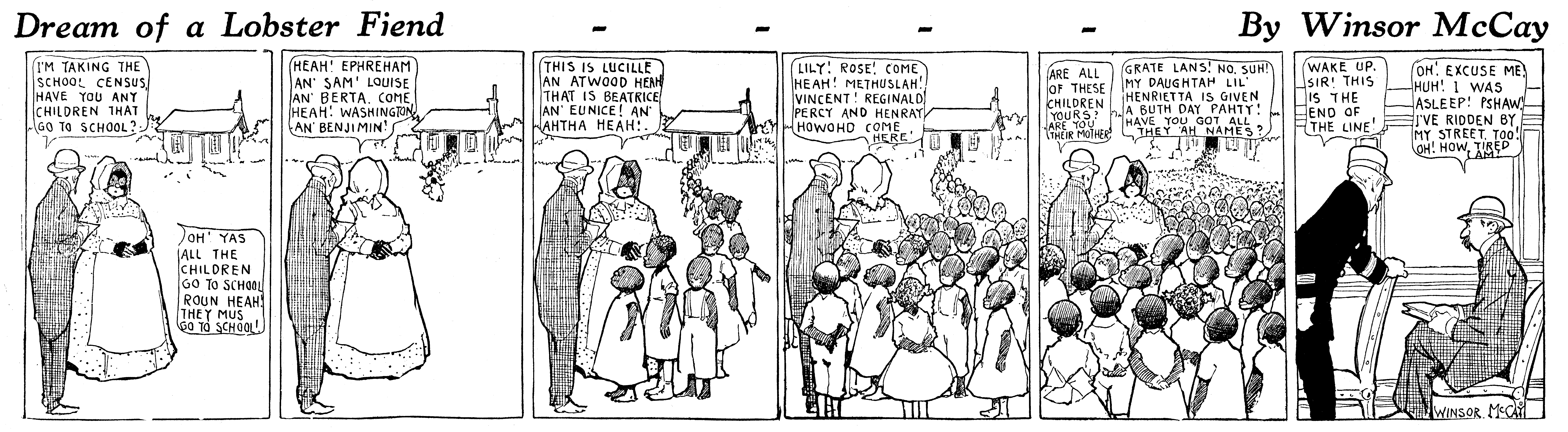 Dream of the Rarebit Fiend, strip 772 of 820. Winsor McCay (1904–1913), public domain. Scan: Internet Archive.