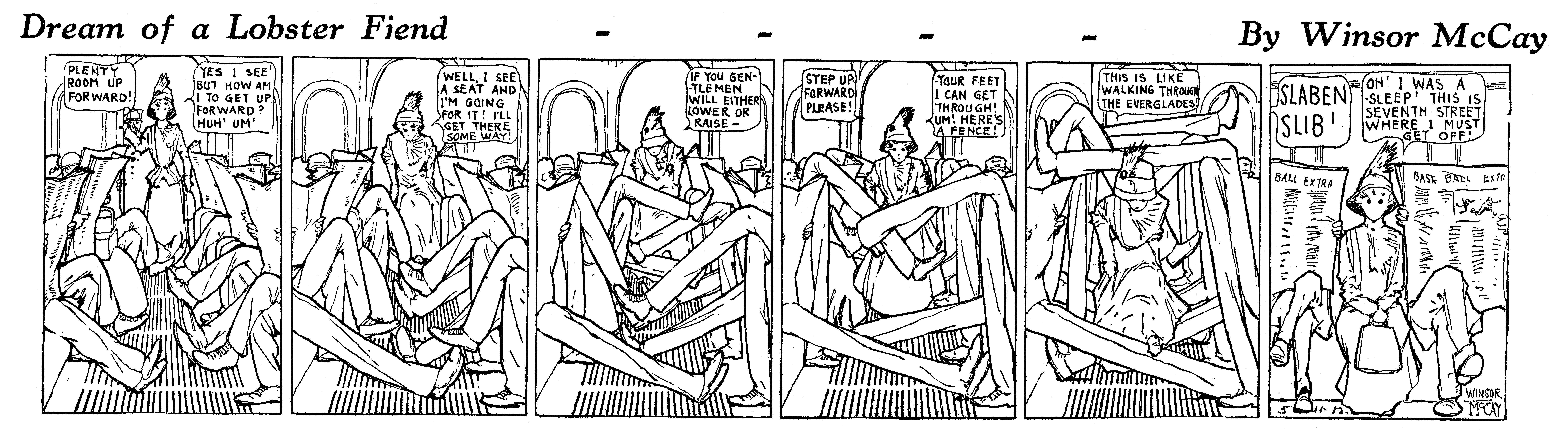 Dream of the Rarebit Fiend, strip 775 of 820. Winsor McCay (1904–1913), public domain. Scan: Internet Archive.