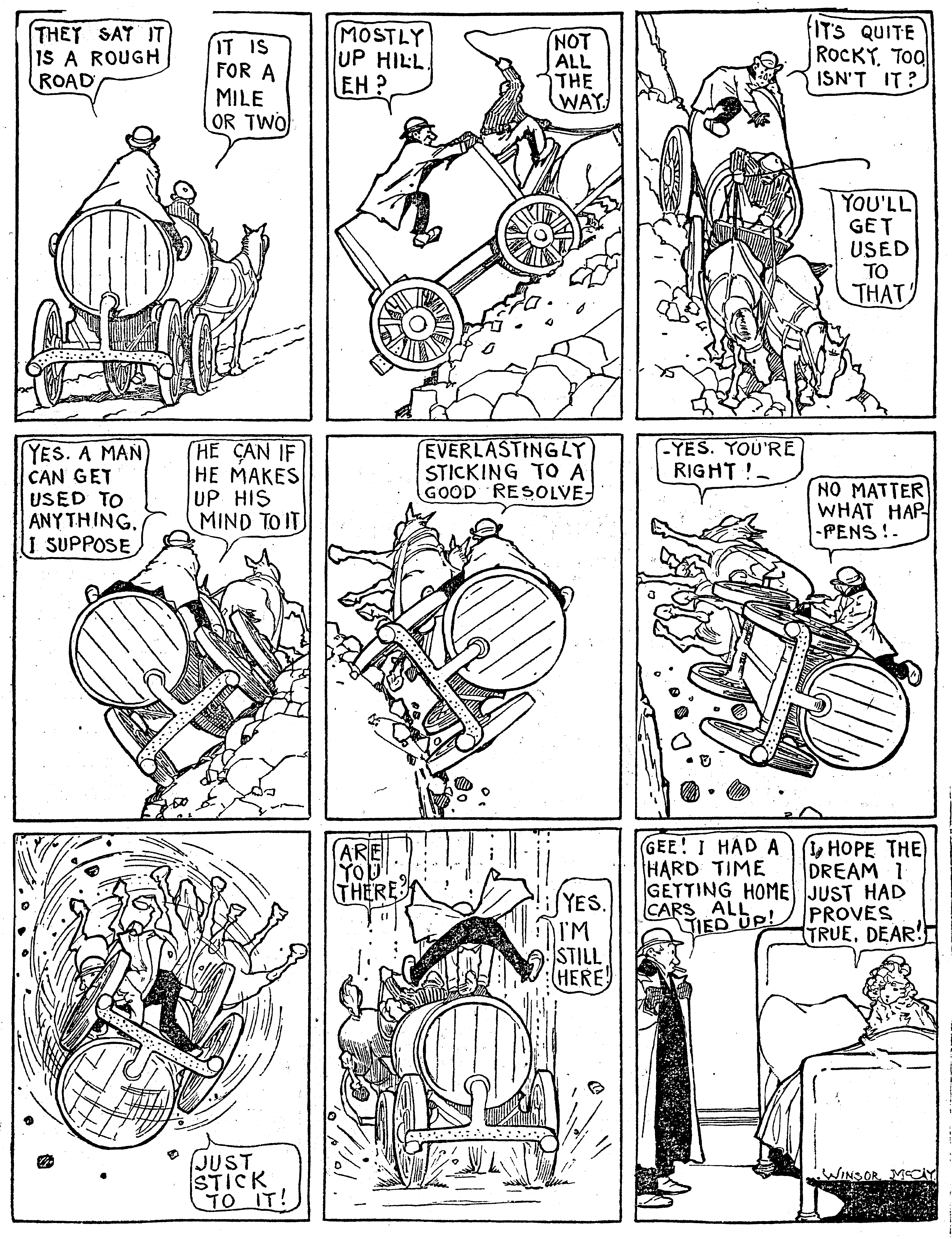 Dream of the Rarebit Fiend, strip 791 of 820. Winsor McCay (1904–1913), public domain. Scan: Internet Archive.
