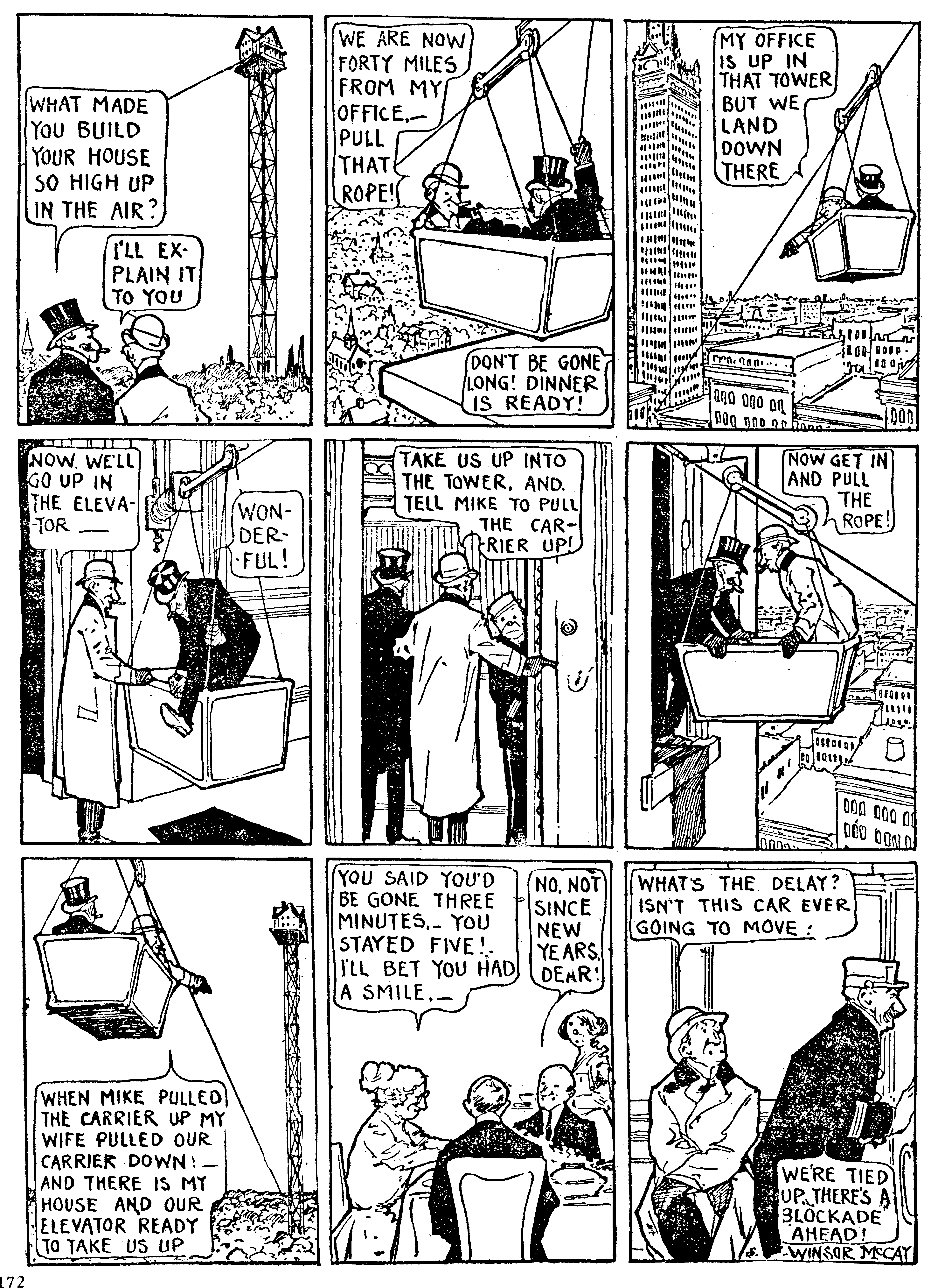 Dream of the Rarebit Fiend, strip 794 of 820. Winsor McCay (1904–1913), public domain. Scan: Internet Archive.
