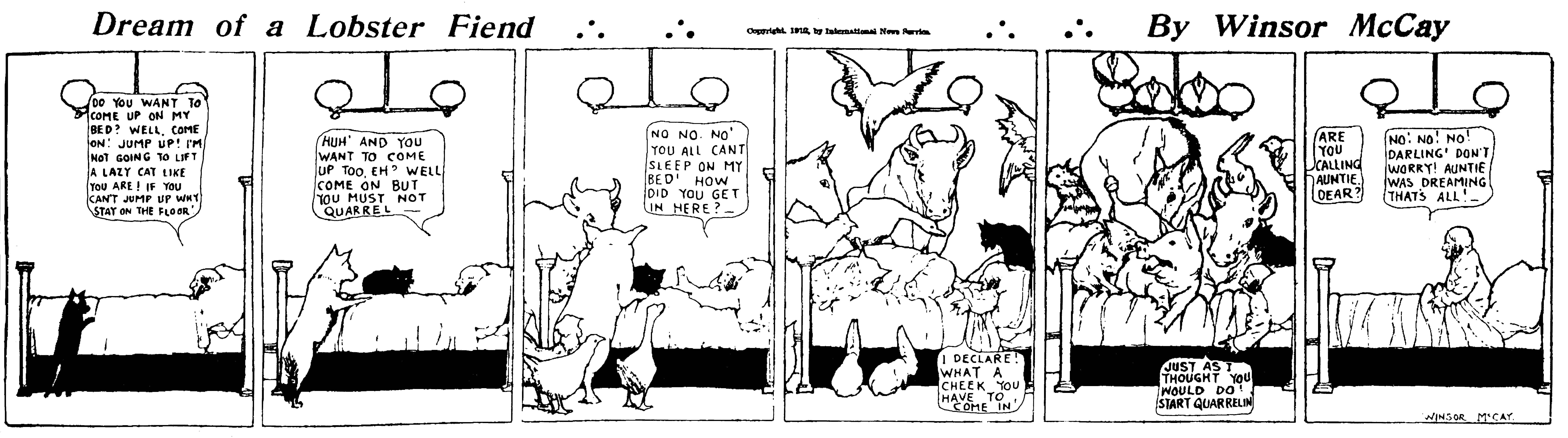 Dream of the Rarebit Fiend, strip 758 of 820. Winsor McCay (1904–1913), public domain. Scan: Internet Archive.