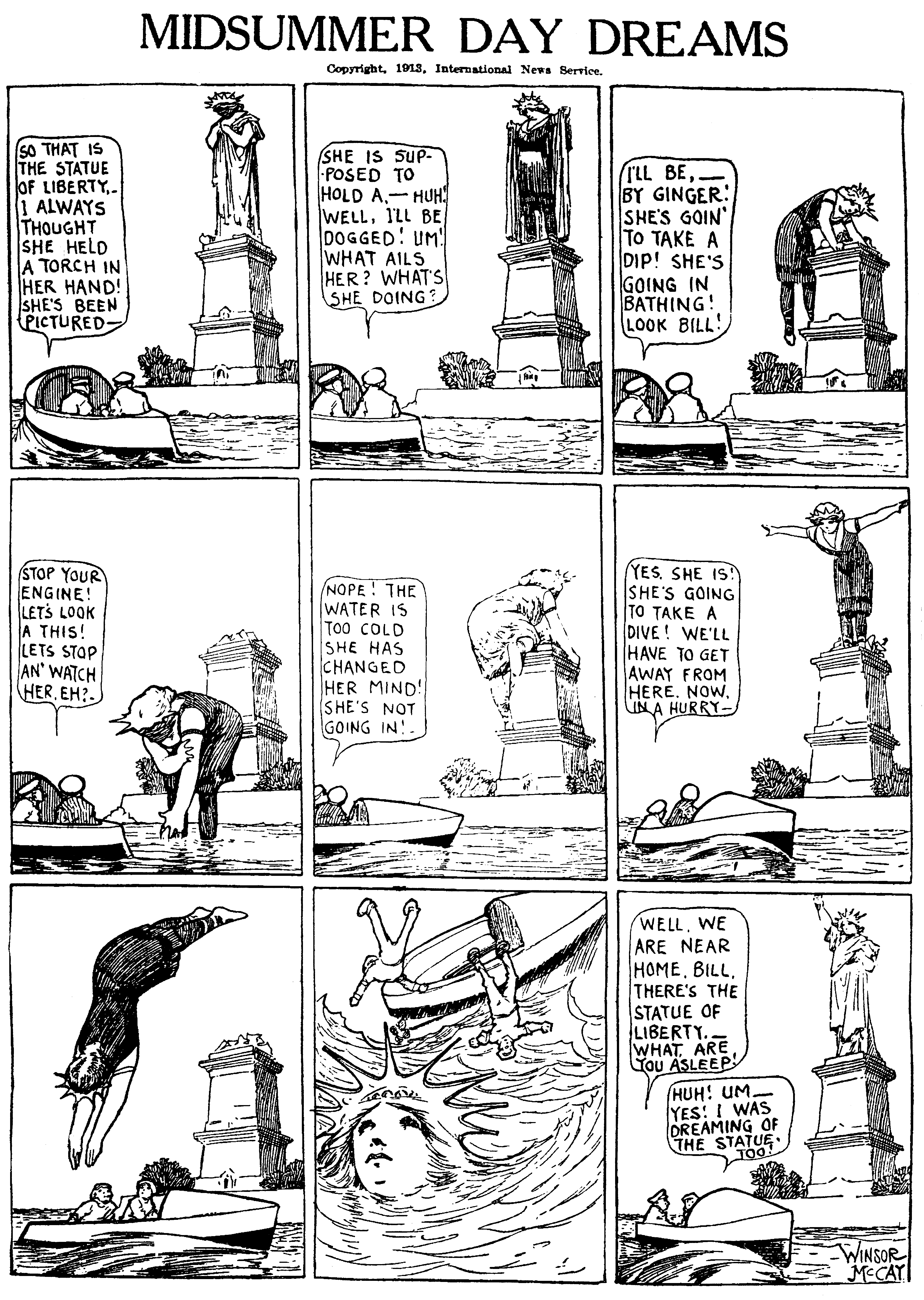 Dream of the Rarebit Fiend, strip 802 of 820. Winsor McCay (1904–1913), public domain. Scan: Internet Archive.