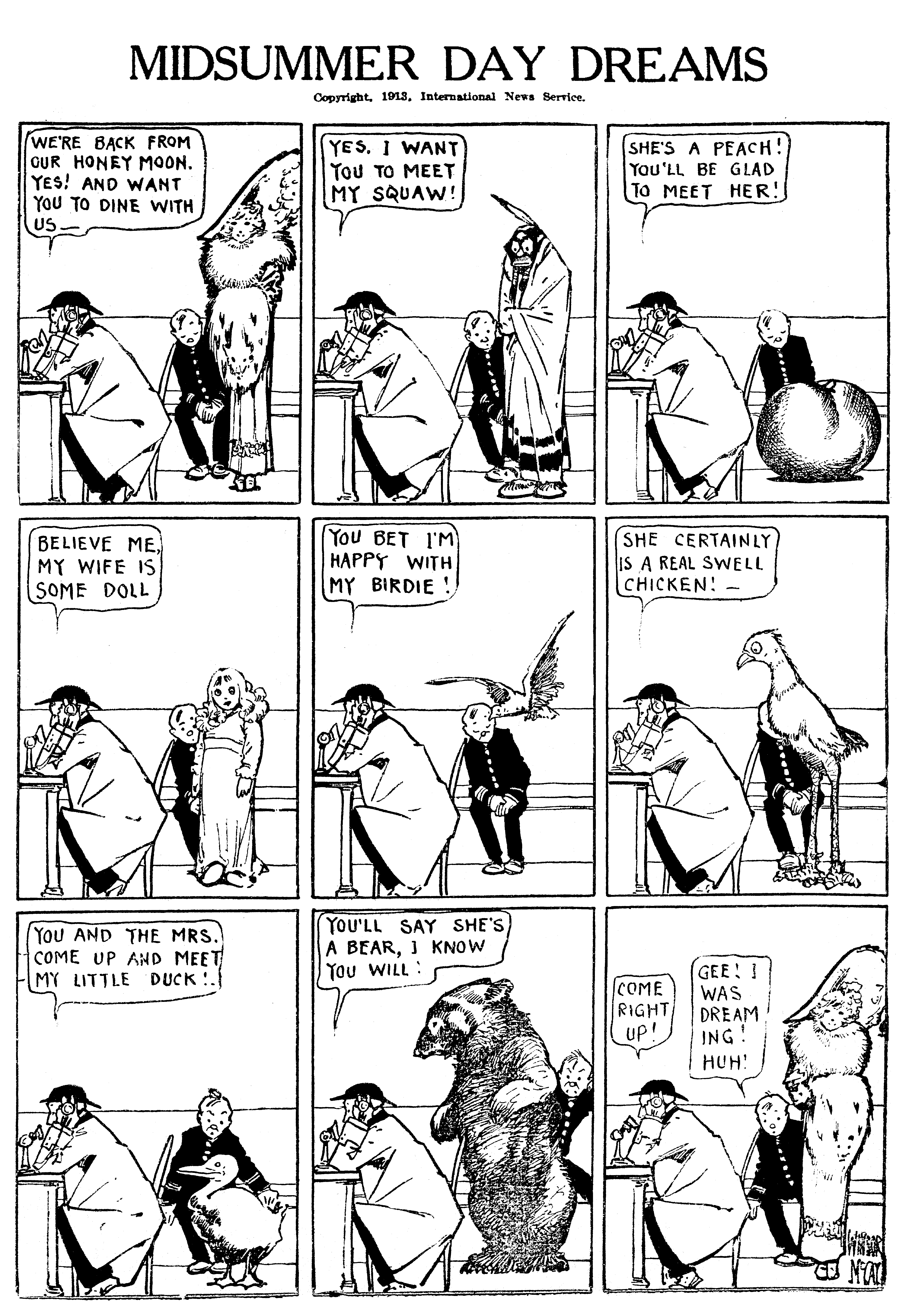Dream of the Rarebit Fiend, strip 812 of 820. Winsor McCay (1904–1913), public domain. Scan: Internet Archive.