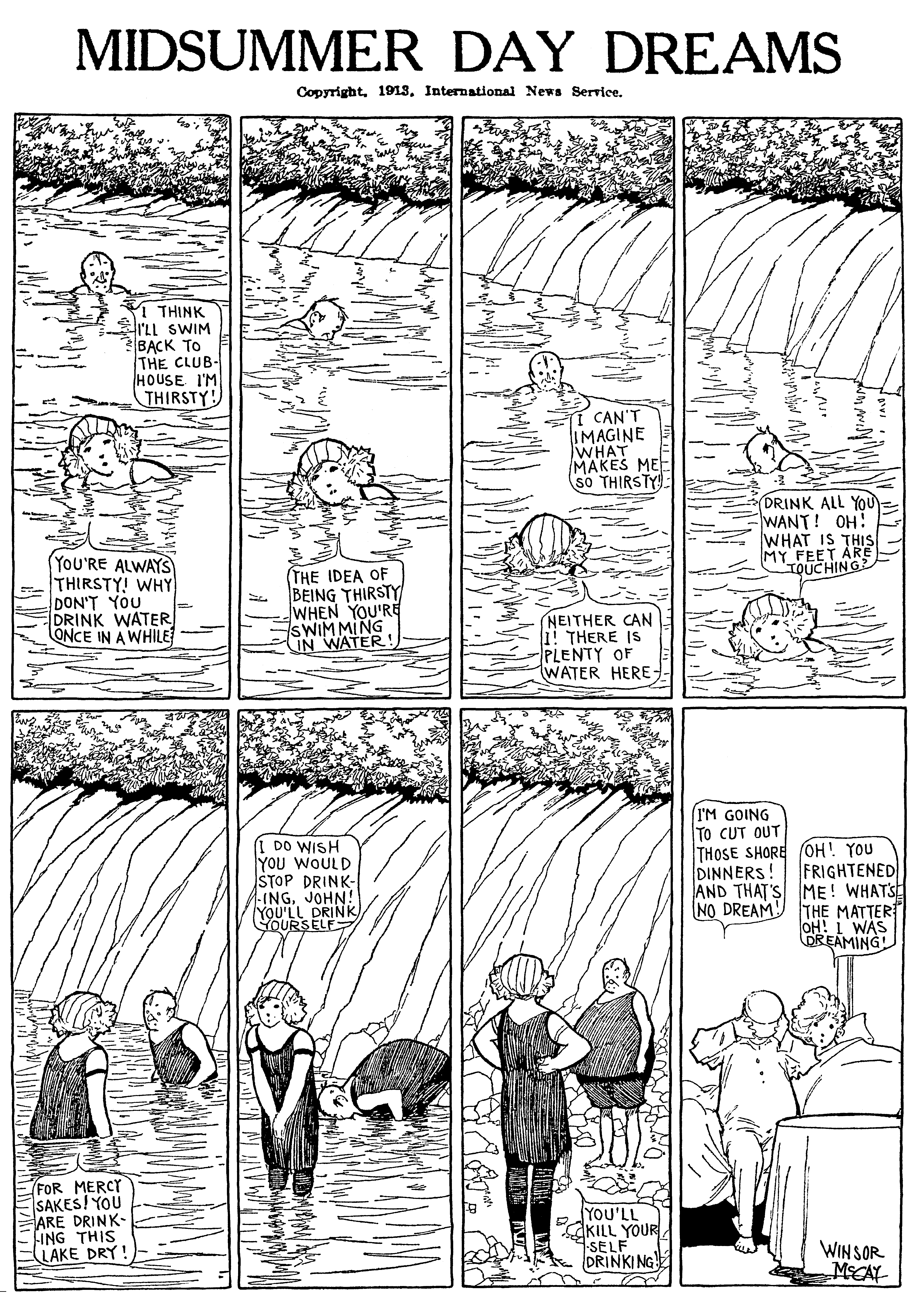 Dream of the Rarebit Fiend, strip 803 of 820. Winsor McCay (1904–1913), public domain. Scan: Internet Archive.