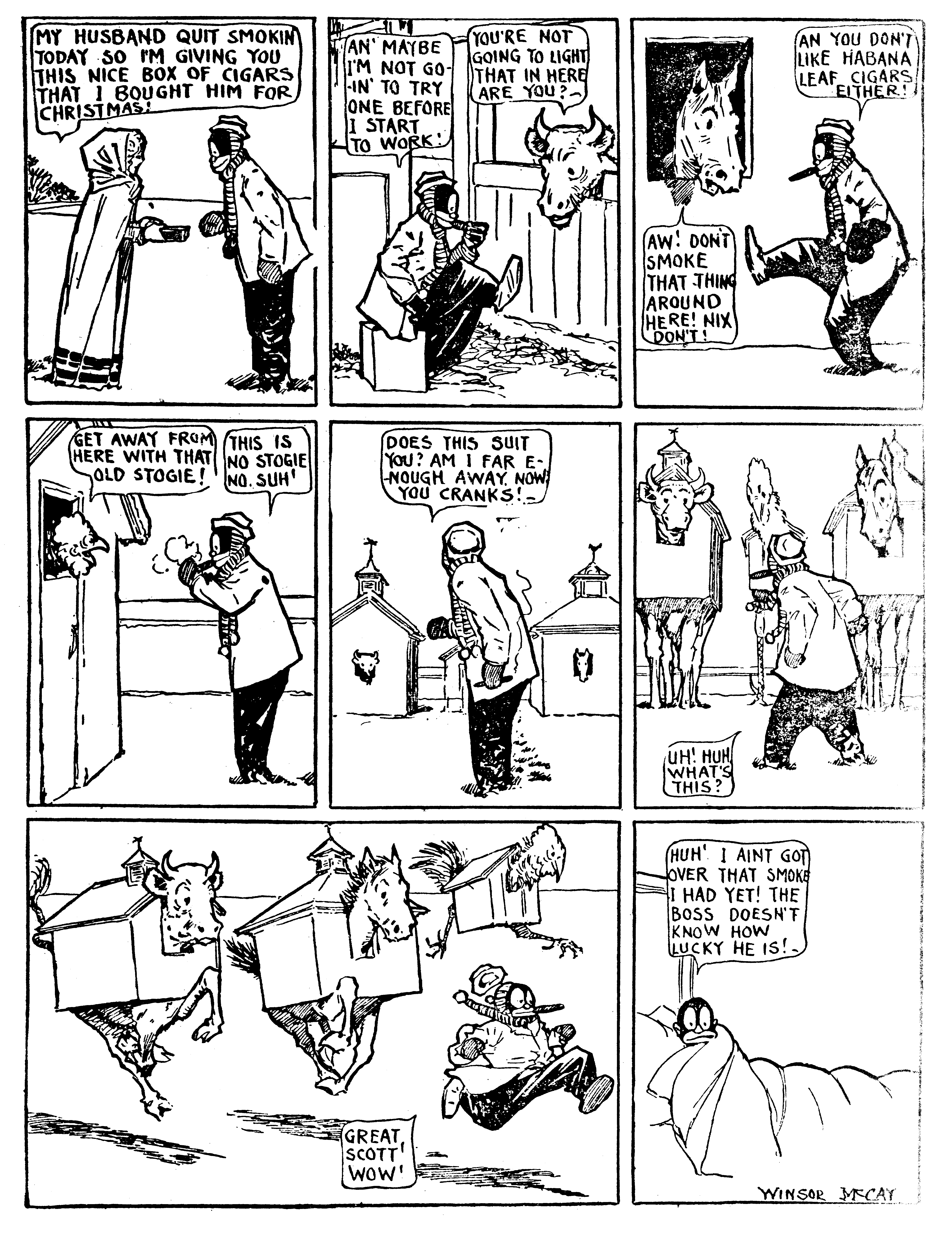 Dream of the Rarebit Fiend, strip 809 of 820. Winsor McCay (1904–1913), public domain. Scan: Internet Archive.