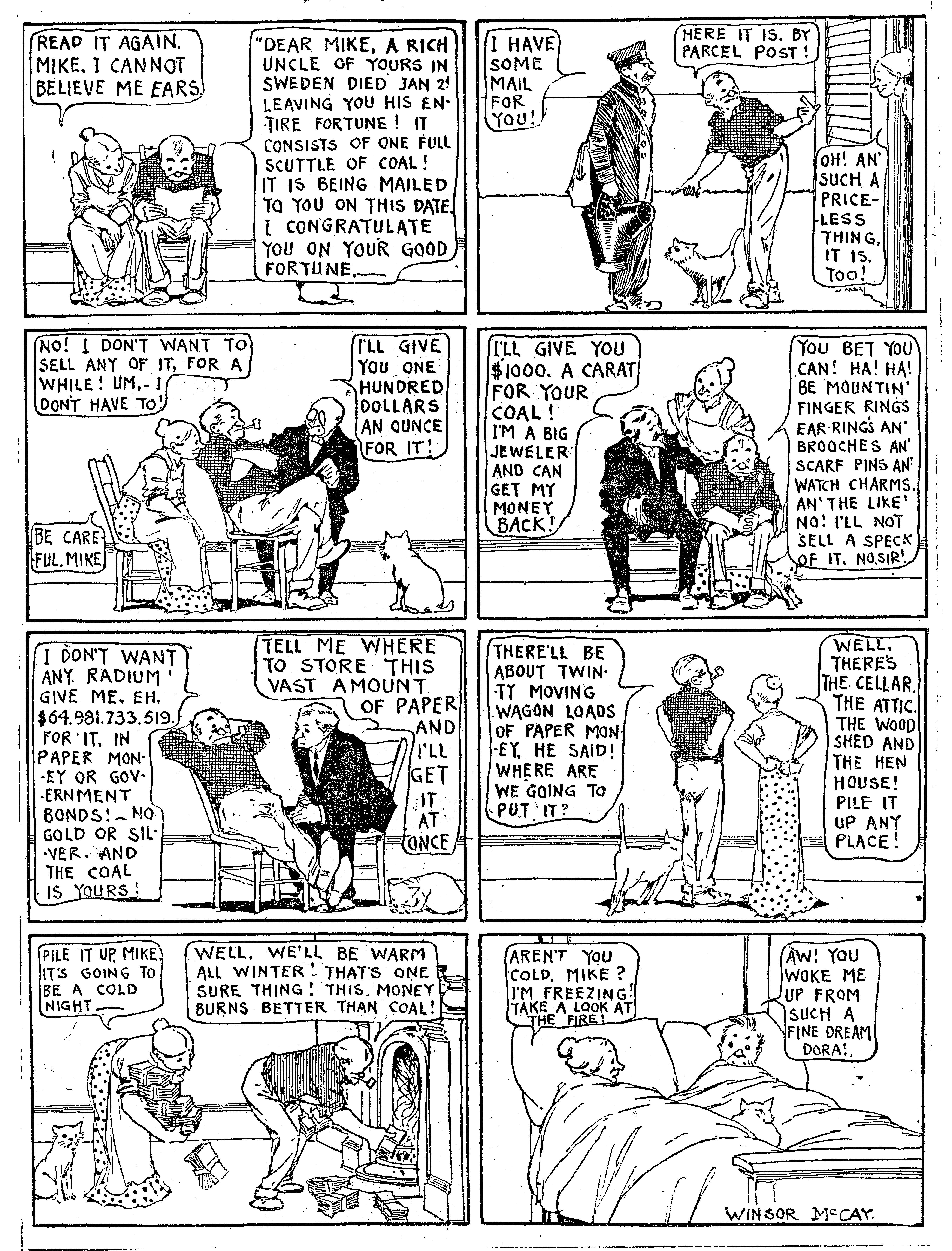 Dream of the Rarebit Fiend, strip 810 of 820. Winsor McCay (1904–1913), public domain. Scan: Internet Archive.