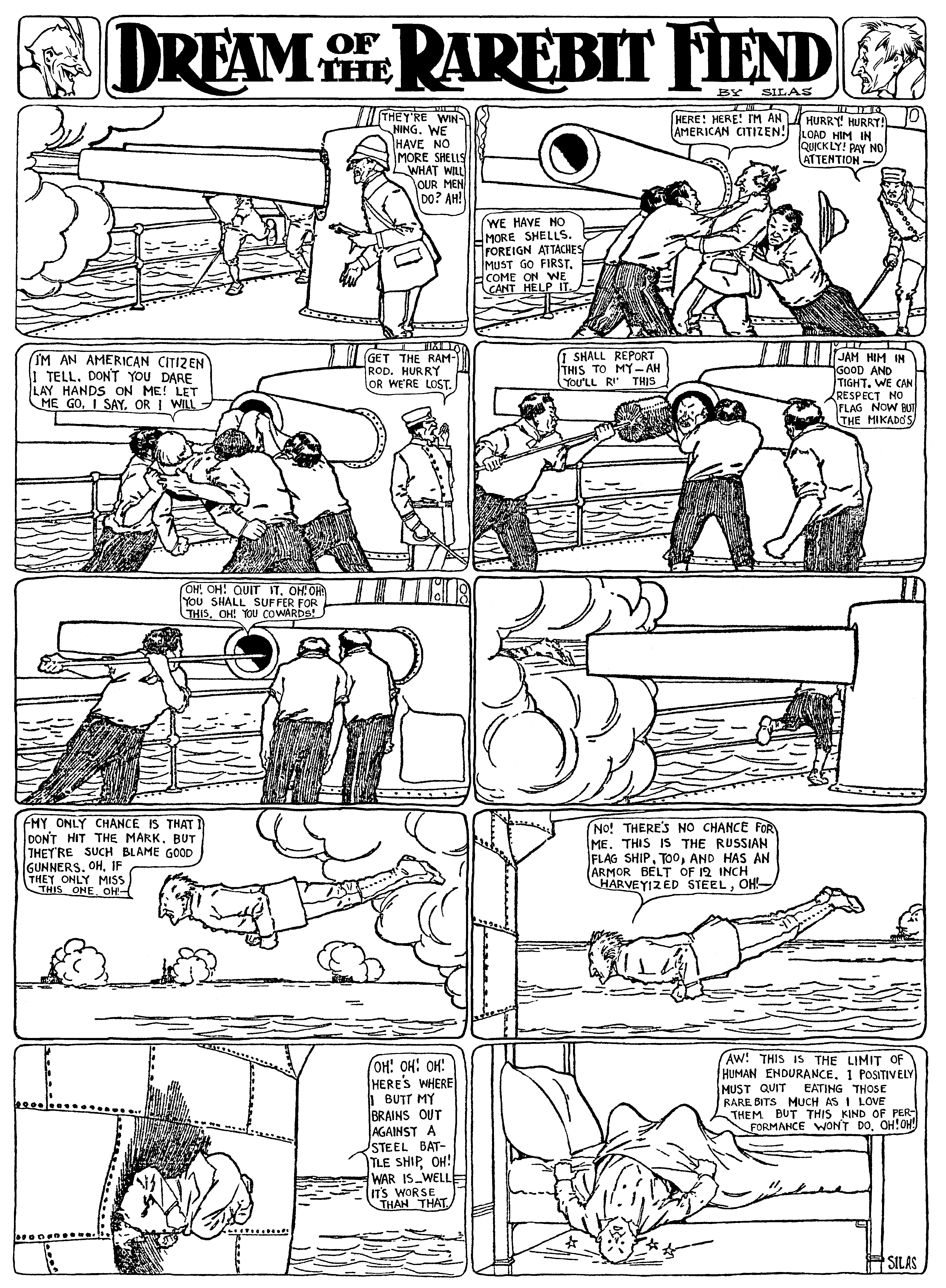 Dream of the Rarebit Fiend, strip 66 of 820. Winsor McCay (1904–1913), public domain. Scan: Internet Archive.