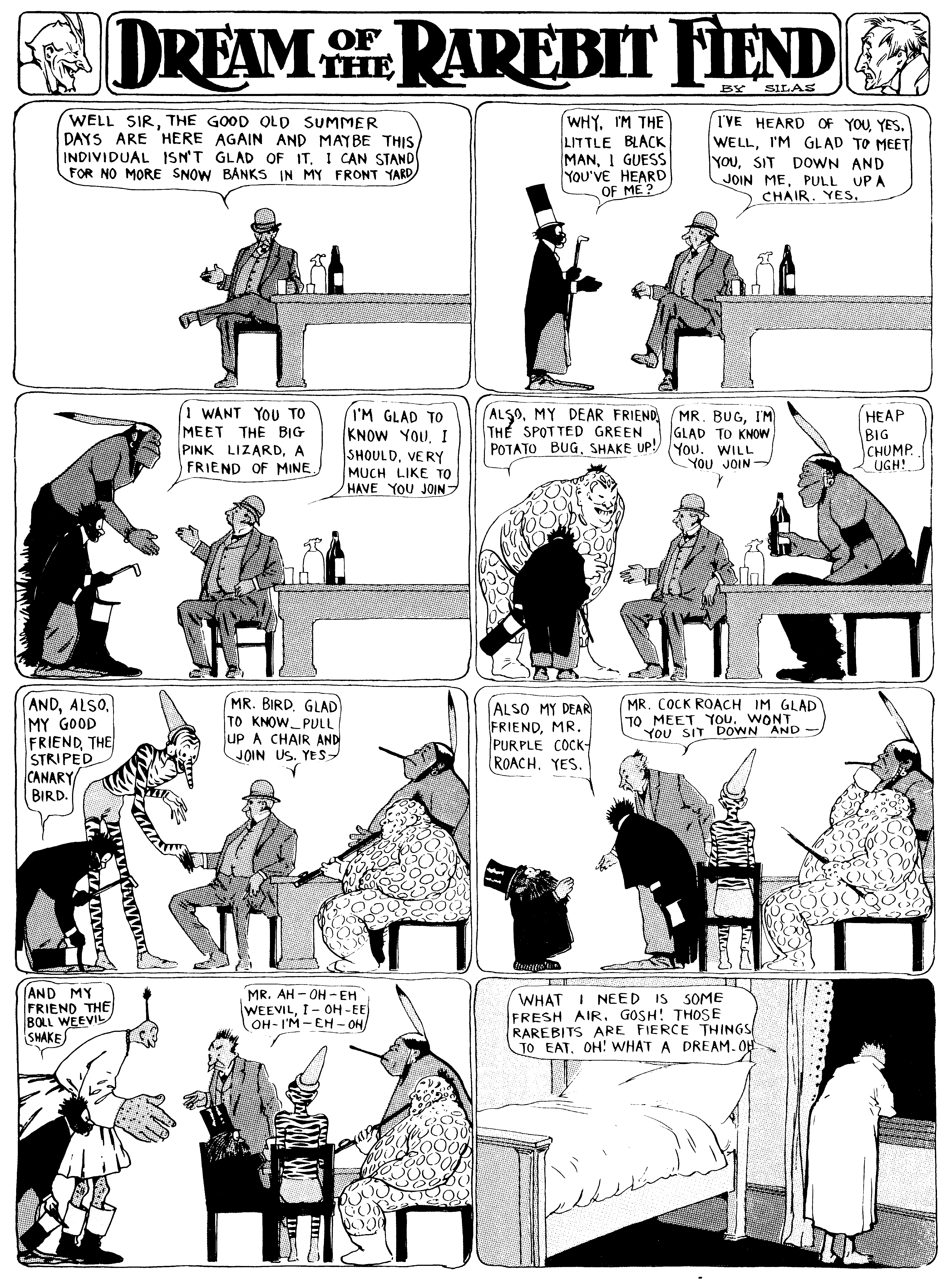 Dream of the Rarebit Fiend, strip 70 of 820. Winsor McCay (1904–1913), public domain. Scan: Internet Archive.