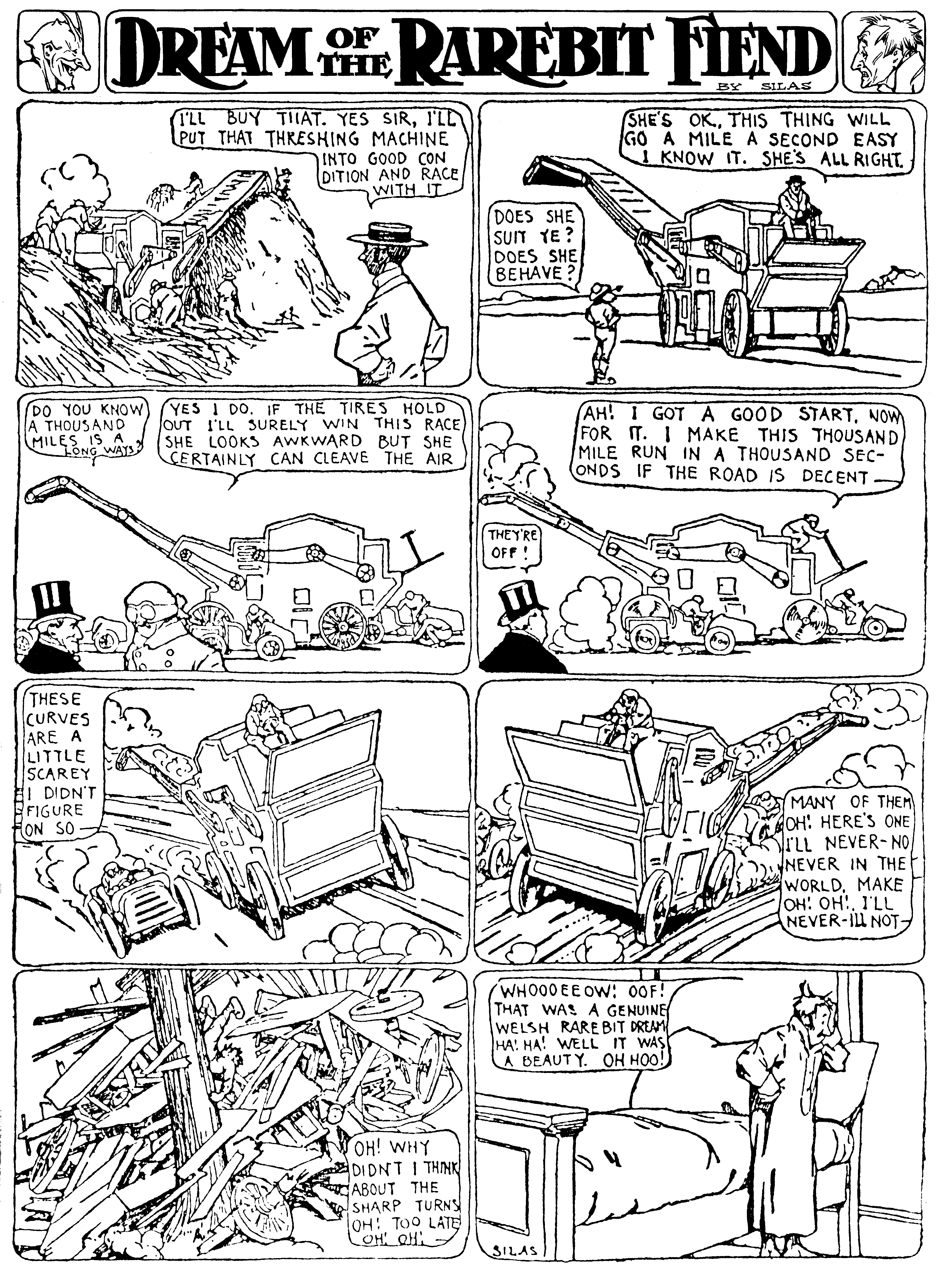 Dream of the Rarebit Fiend, strip 74 of 820. Winsor McCay (1904–1913), public domain. Scan: Internet Archive.