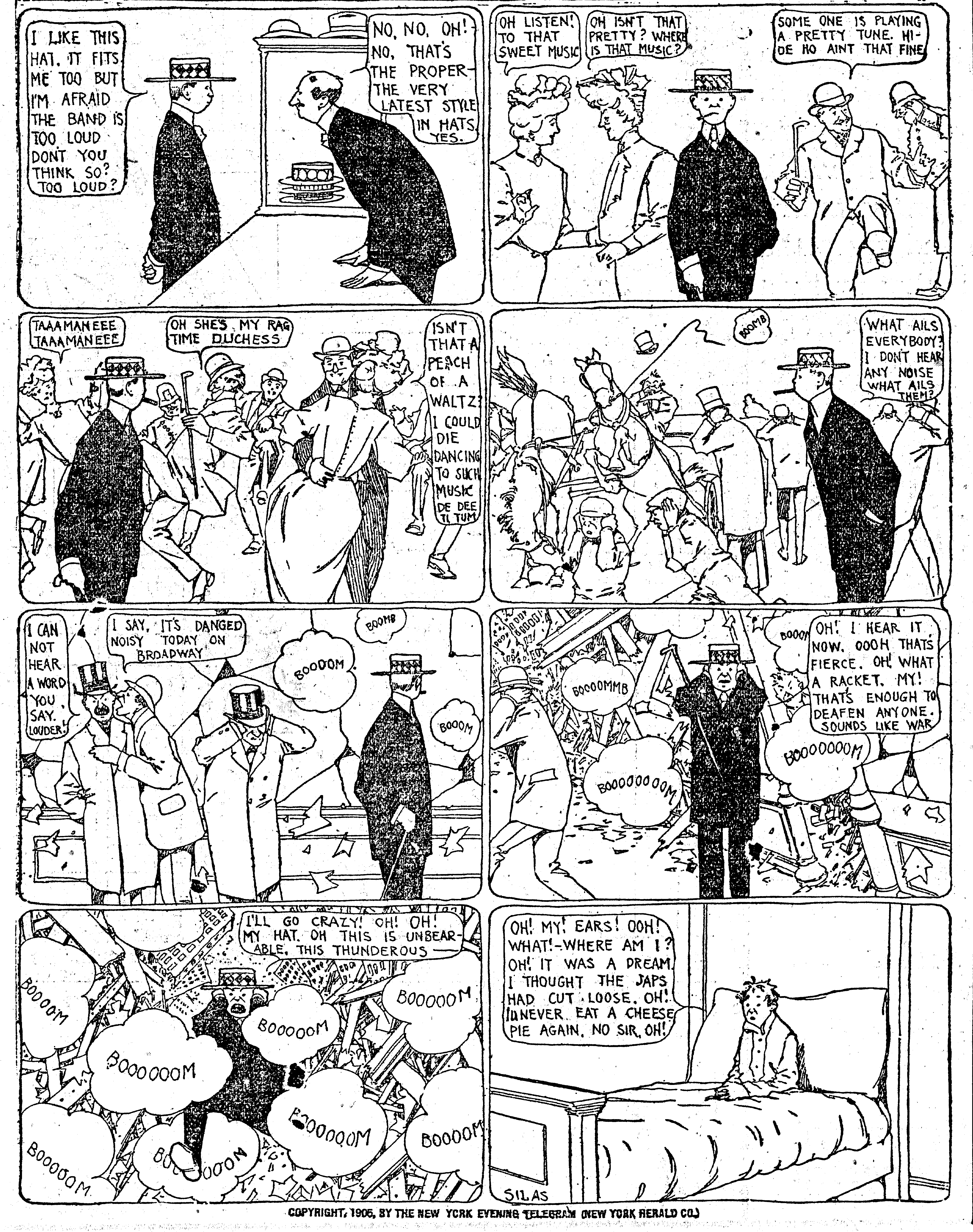 Dream of the Rarebit Fiend, strip 76 of 820. Winsor McCay (1904–1913), public domain. Scan: Internet Archive.