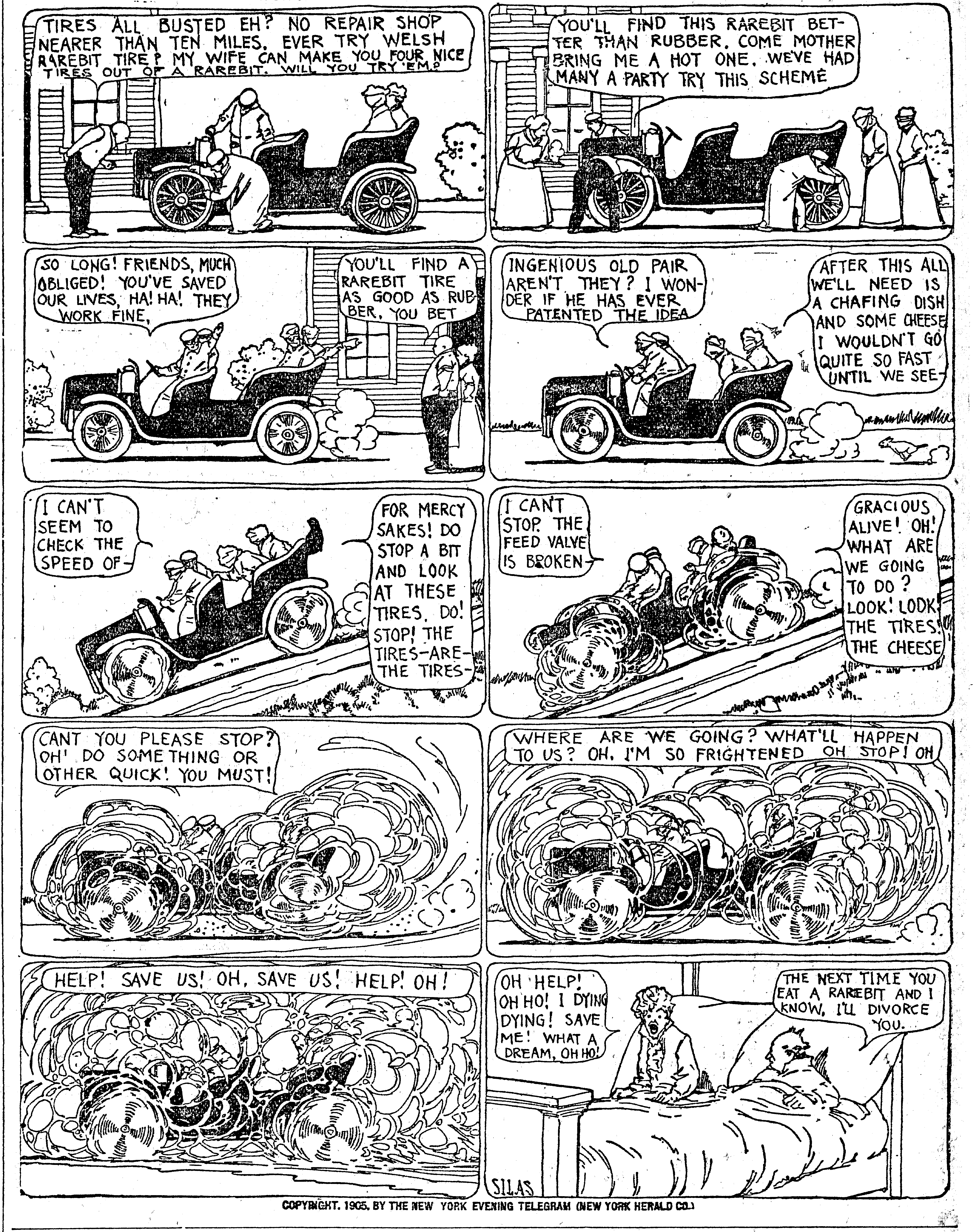 Dream of the Rarebit Fiend, strip 80 of 820. Winsor McCay (1904–1913), public domain. Scan: Internet Archive.