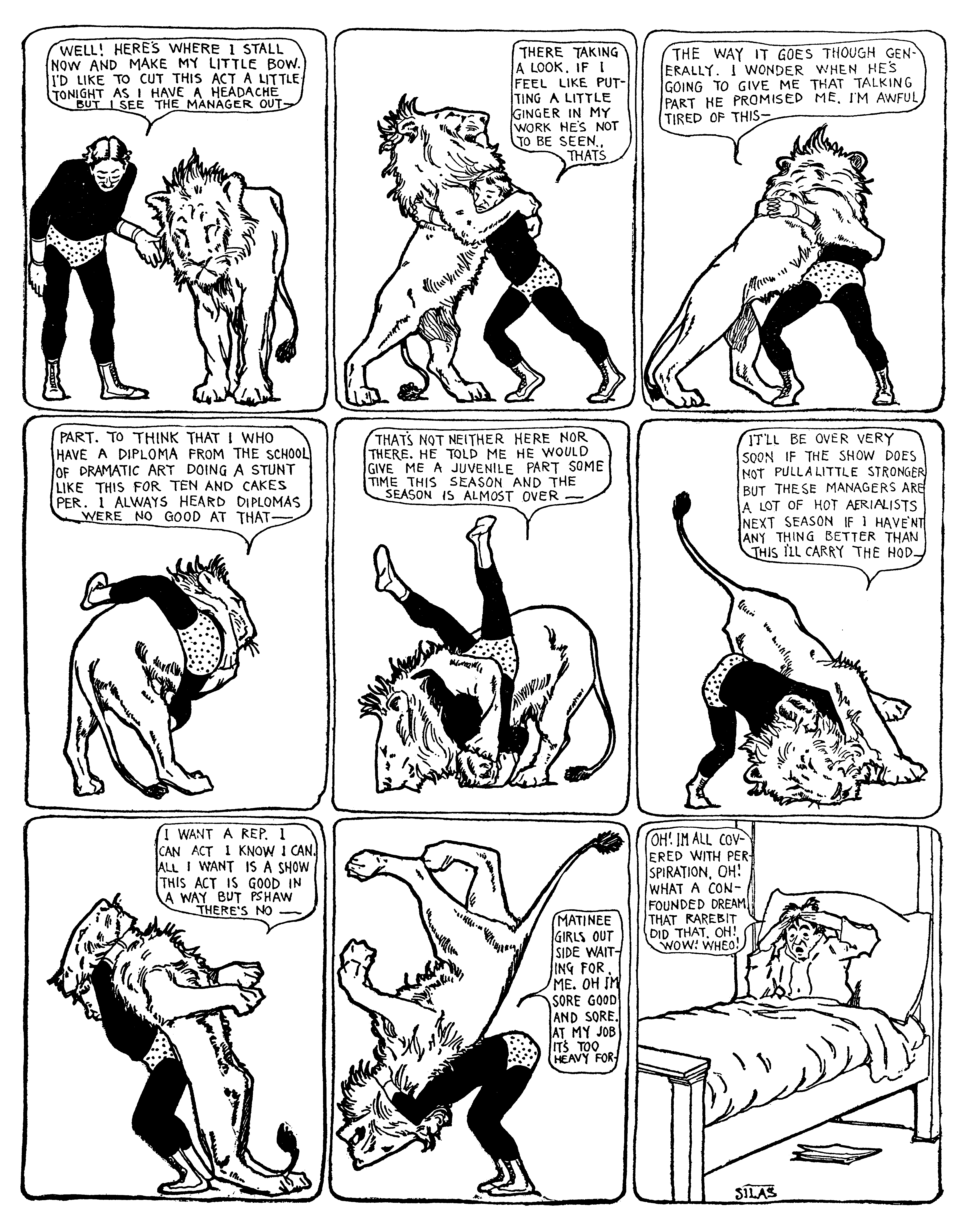 Dream of the Rarebit Fiend, strip 55 of 820. Winsor McCay (1904–1913), public domain. Scan: Internet Archive.